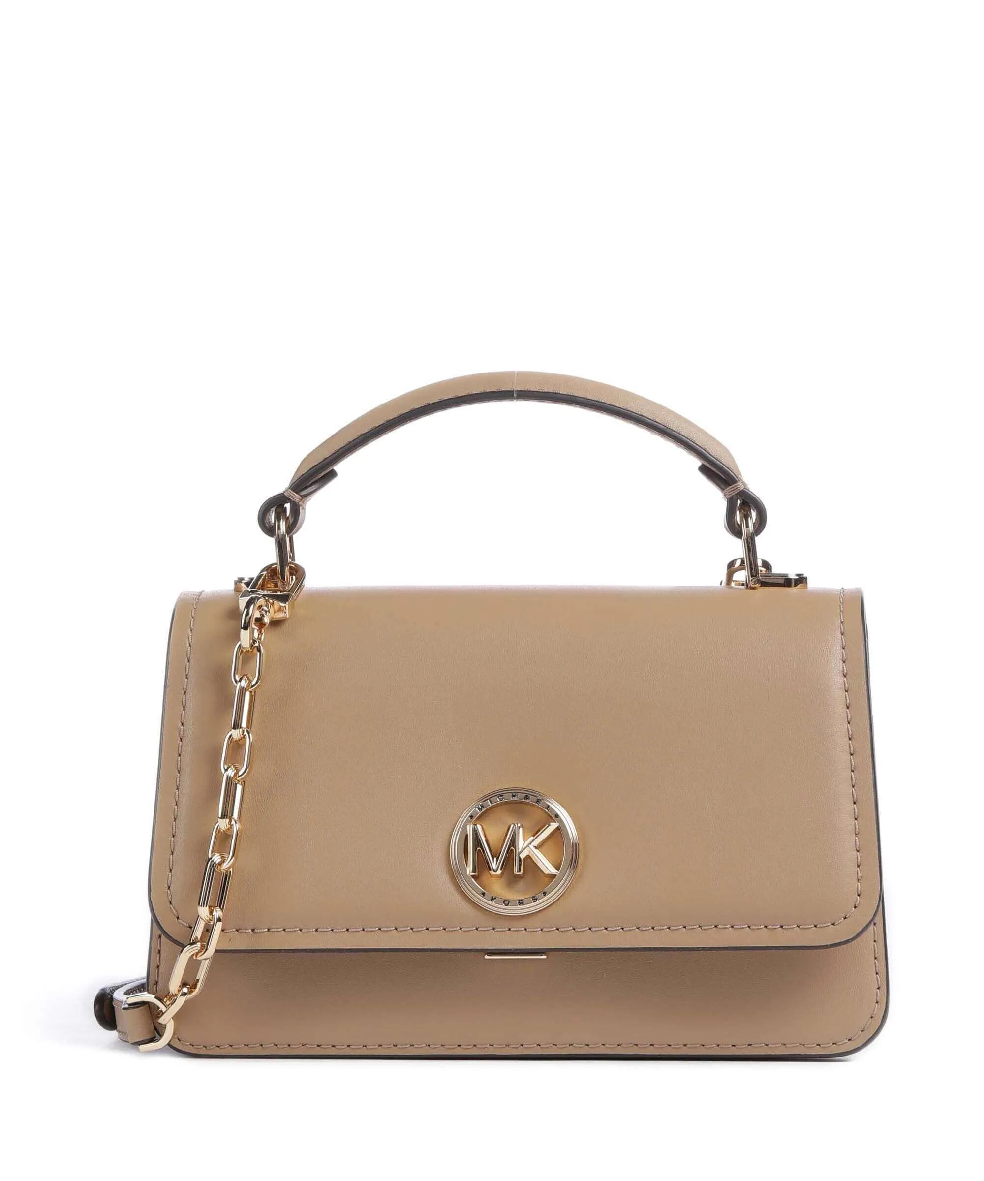  Michael Kors Delancey Borsa a tracolla pelle di vacchetta finemente grana marrone chiaro  