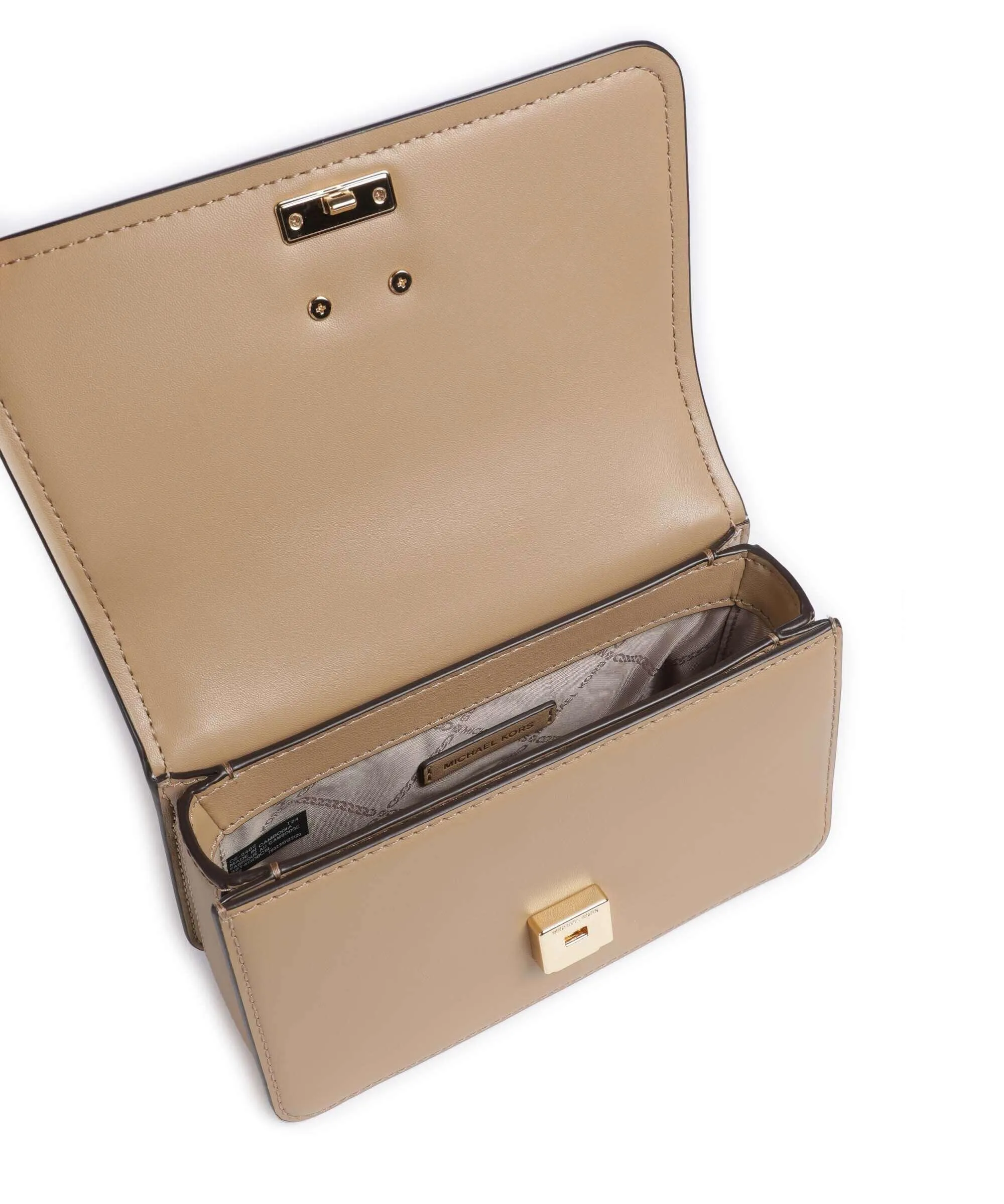  Michael Kors Delancey Borsa a tracolla pelle di vacchetta finemente grana marrone chiaro  