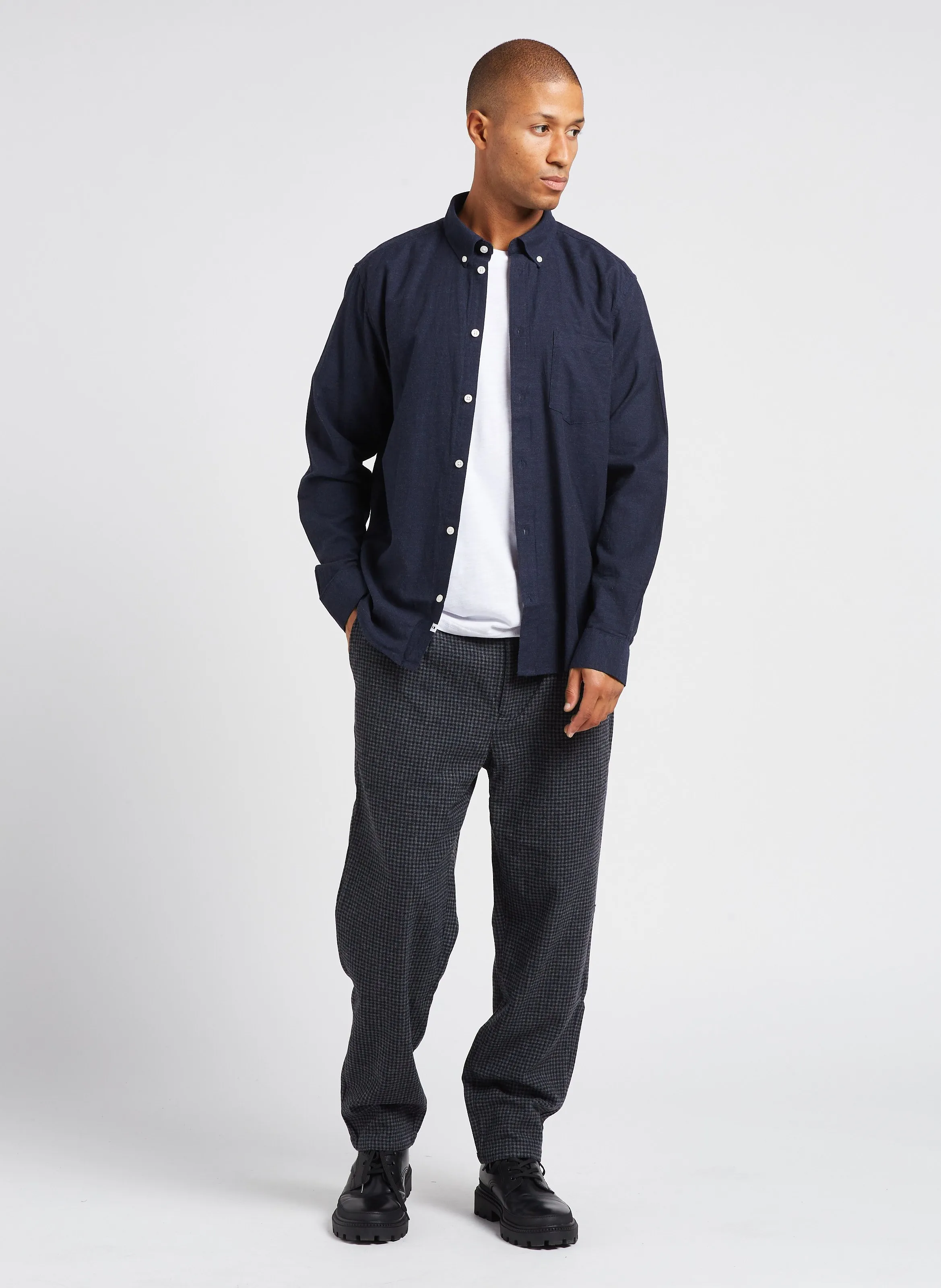  MINIMUM   Bertilo - Pantaloni chino 7/8 in misto lana stampata | Argento 
