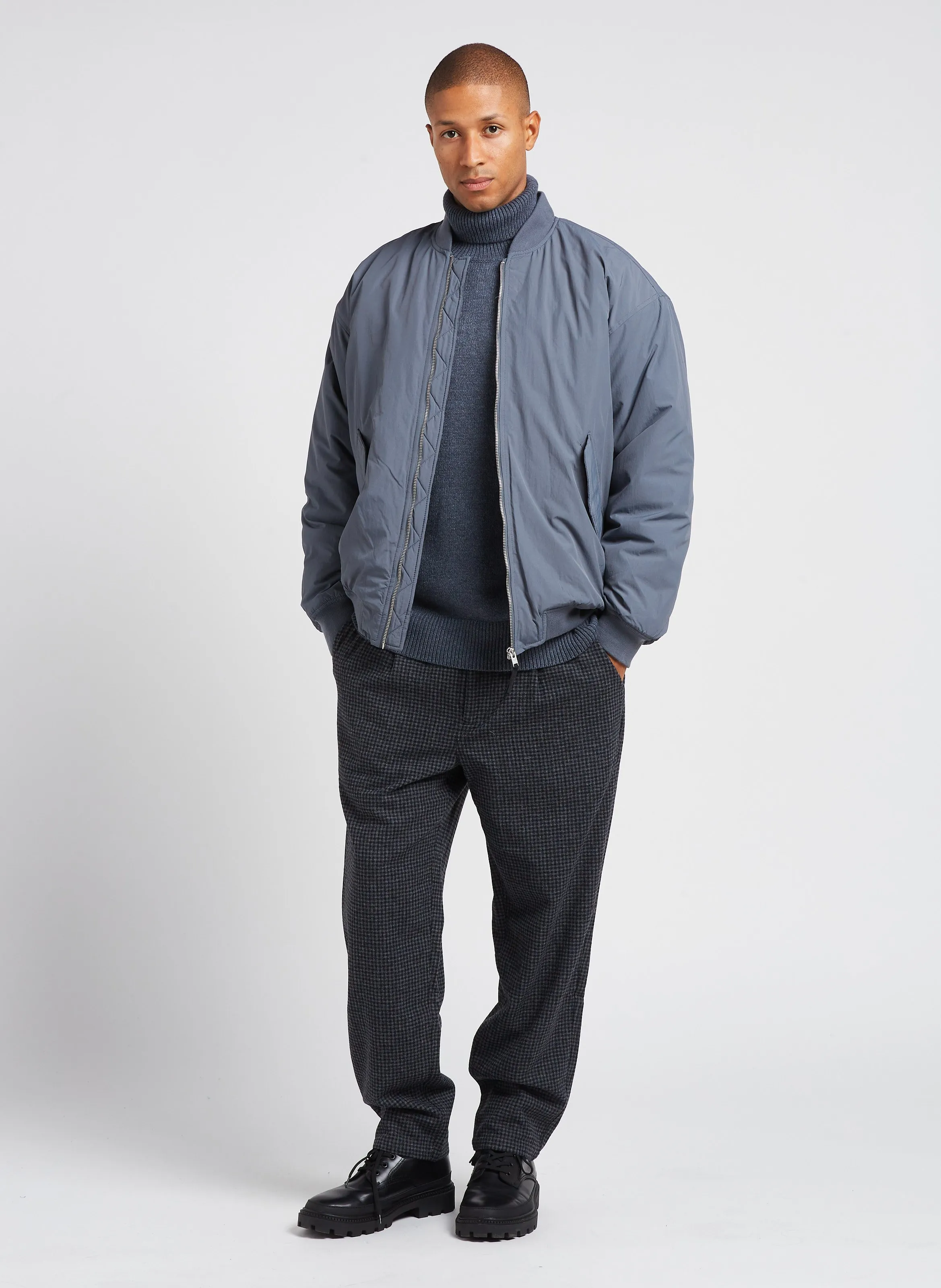  MINIMUM   Bertilo - Pantaloni chino 7/8 in misto lana stampata | Argento 