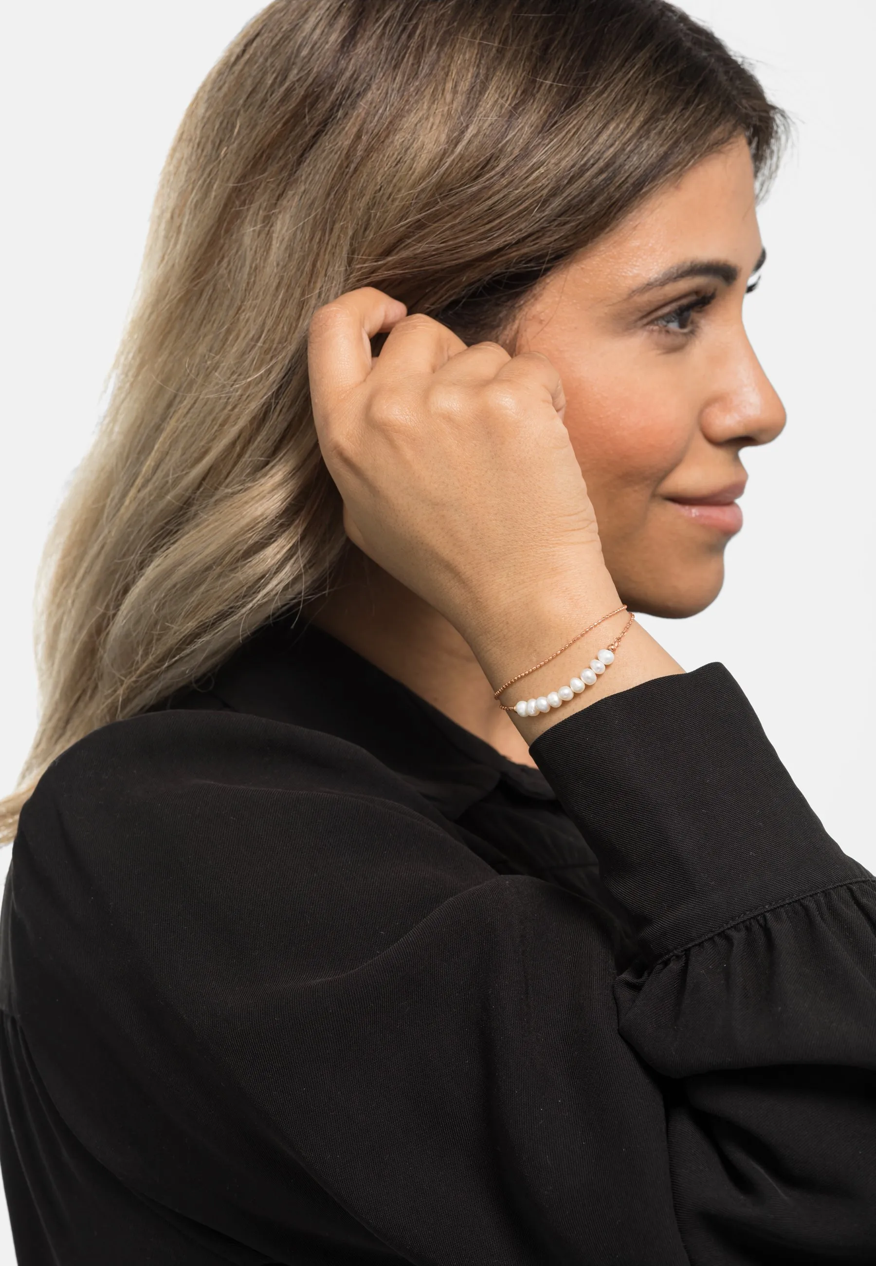 MIT PERLE TONY SILBERFARBEND POLIERT - Bracciale