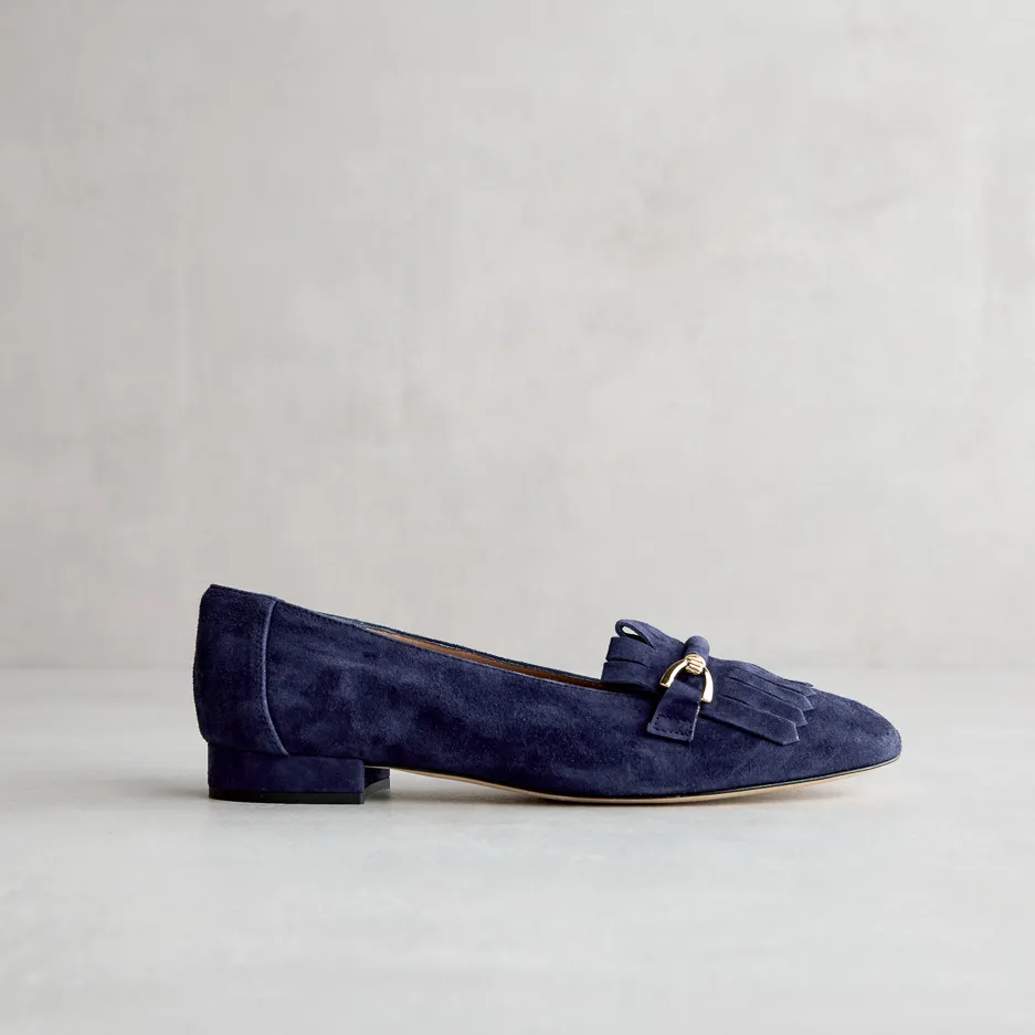 Mocassino Blu Frangia