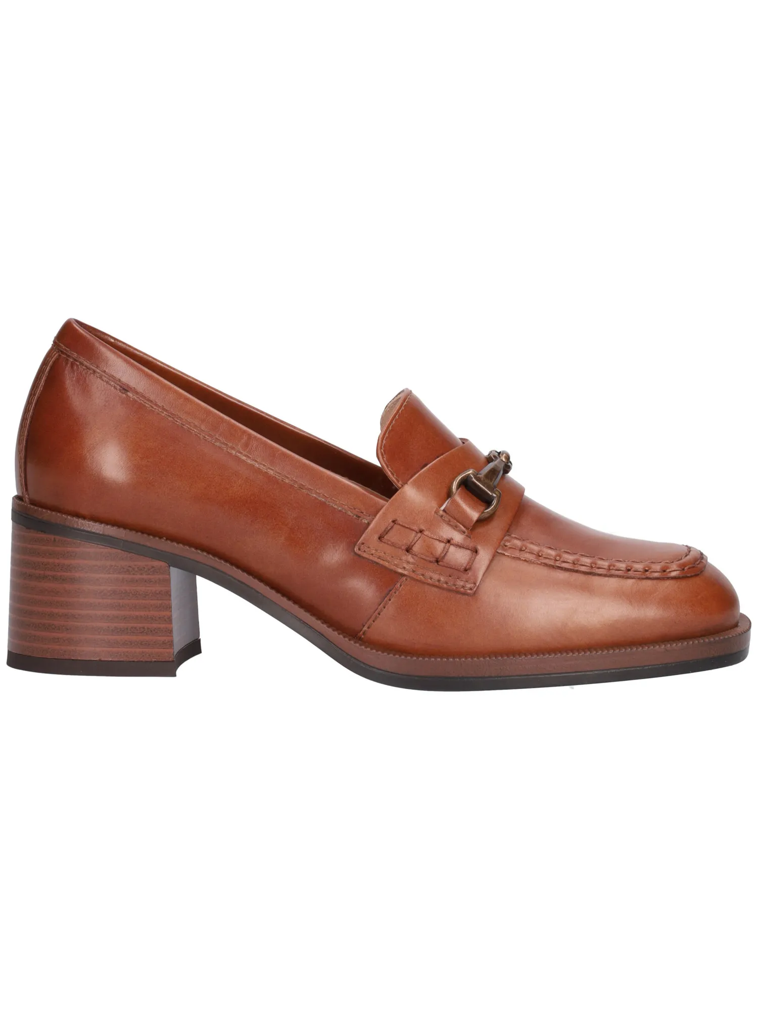 Mocassino tacco largo Nero Giardini da donna cuoio