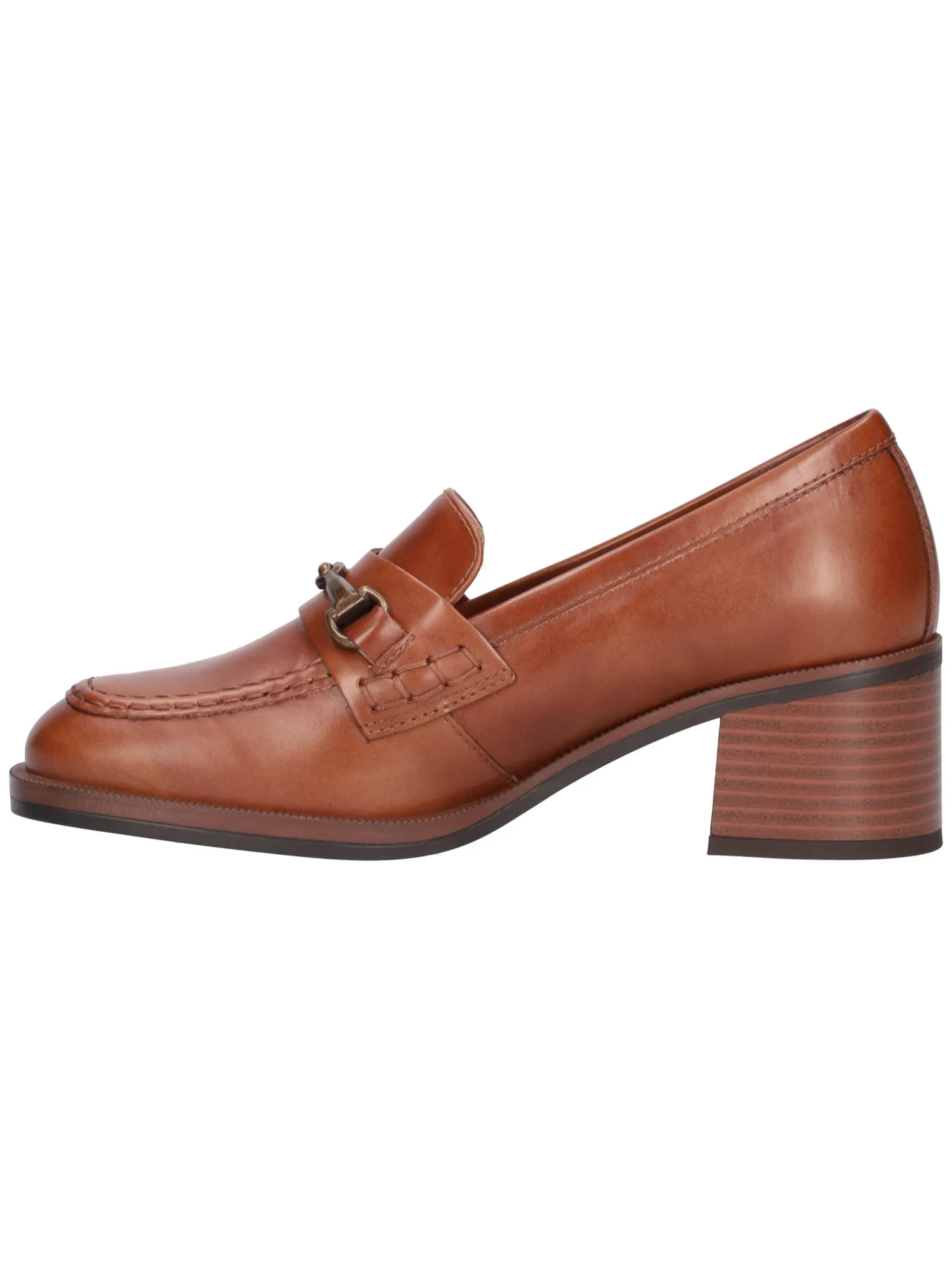 Mocassino tacco largo Nero Giardini da donna cuoio