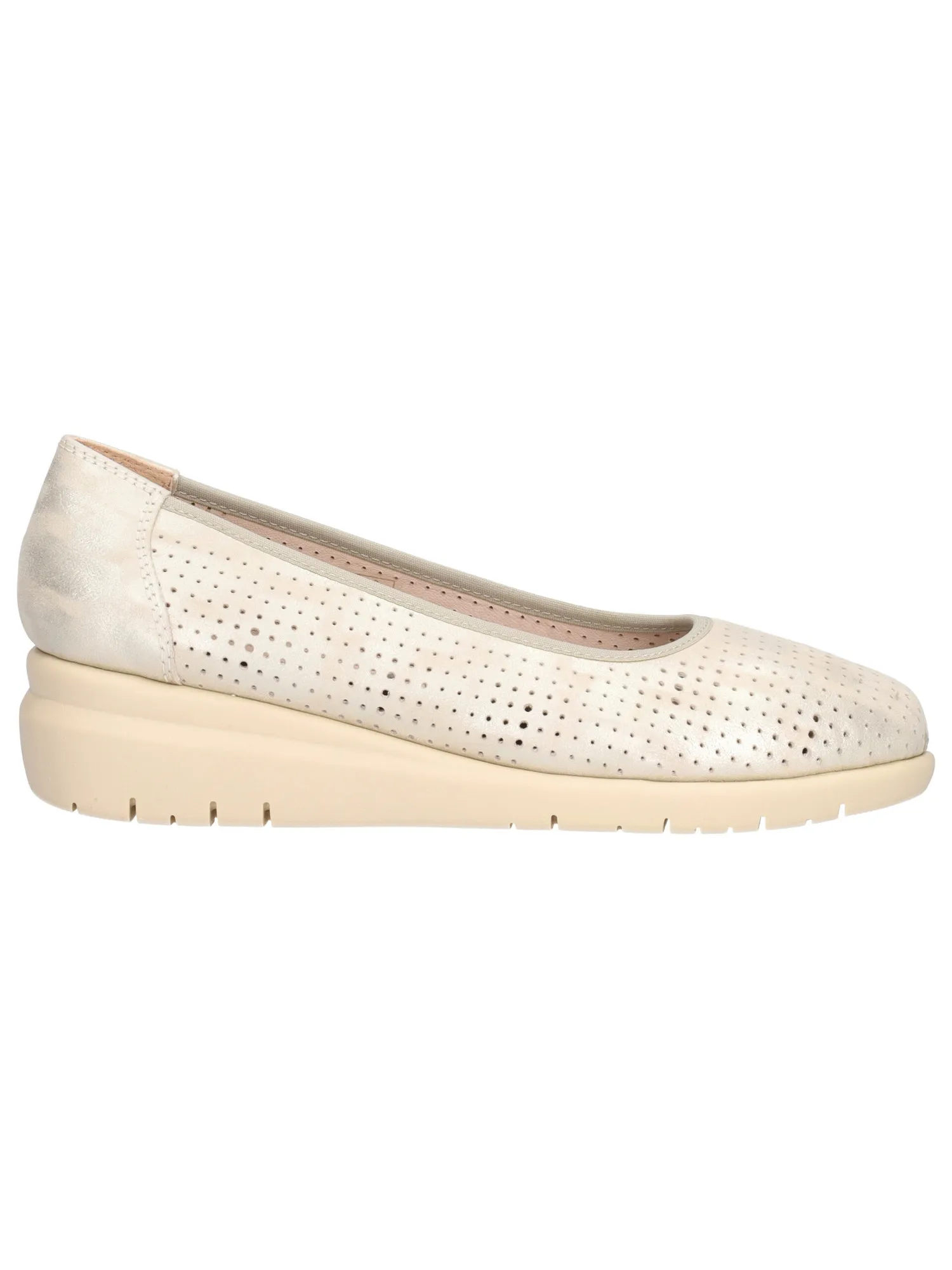 Mocassino zeppa bassa Melluso da donna beige
