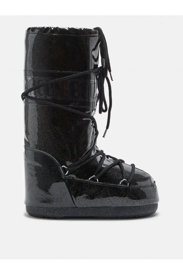 Moon Boot Icon Glitter Nero