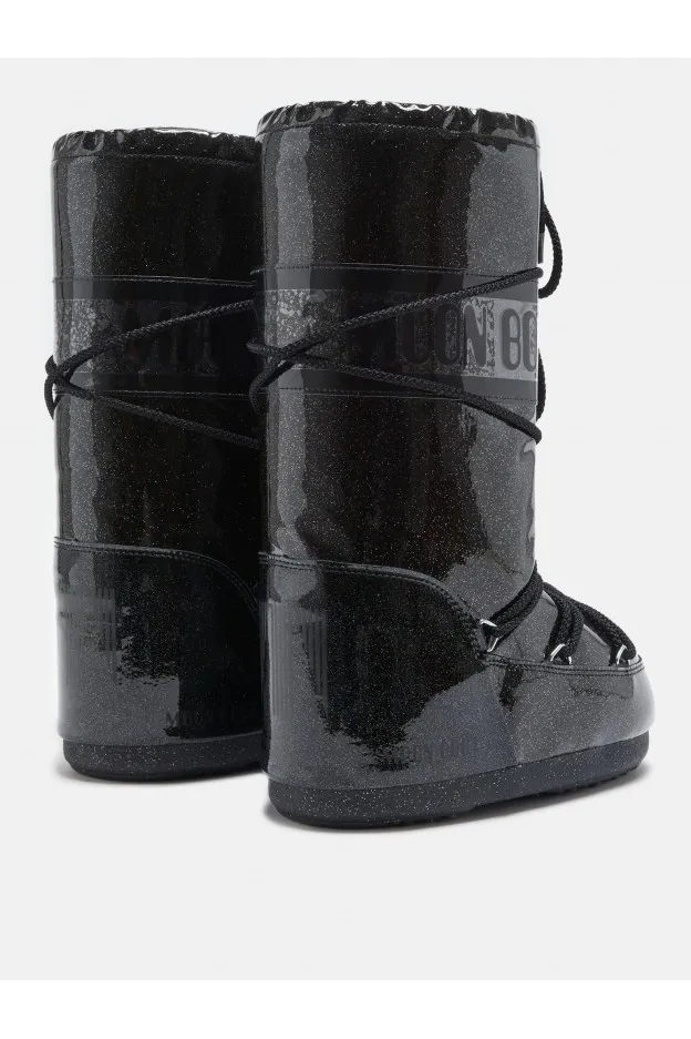 Moon Boot Icon Glitter Nero