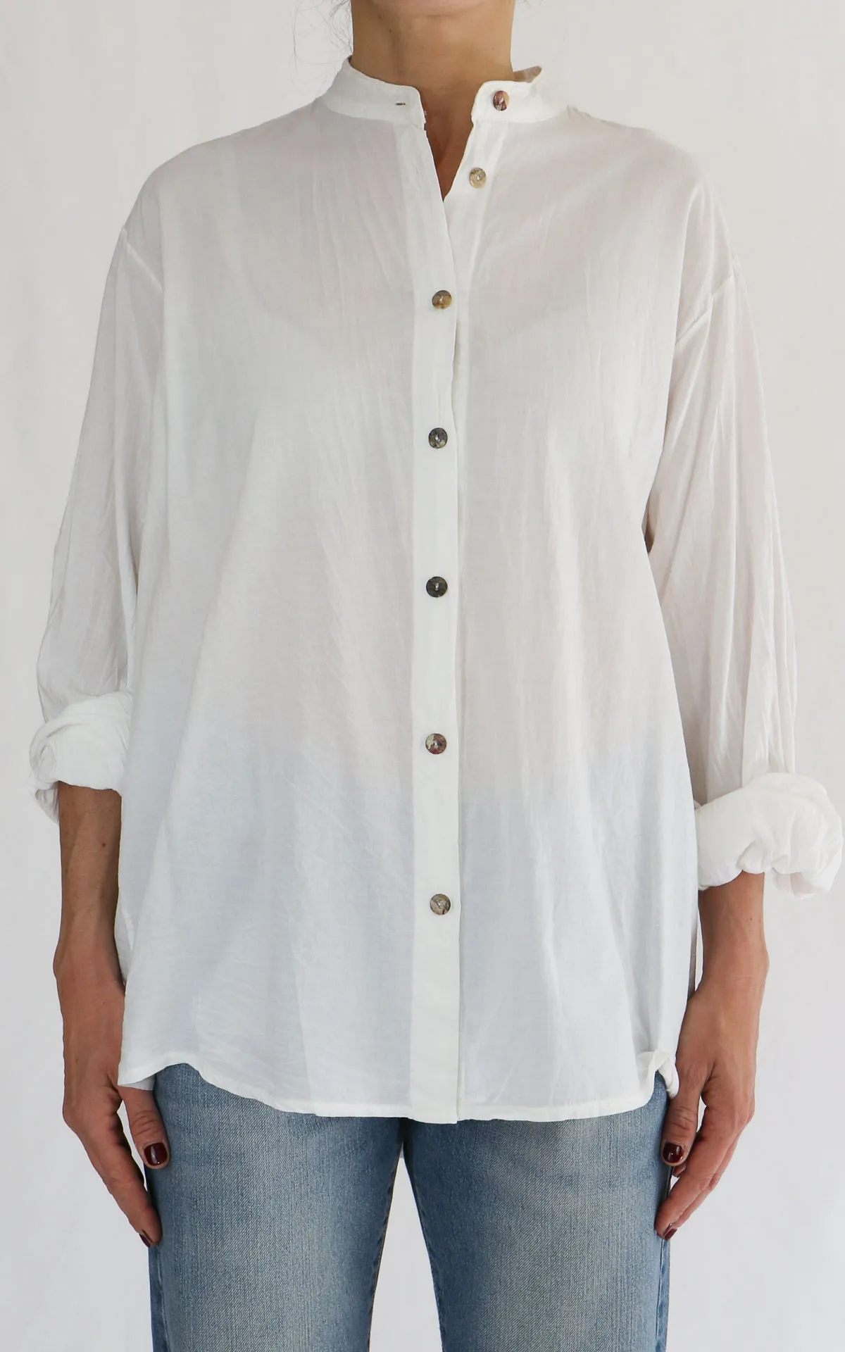Off-on – Camicia mussola coreana – Latte