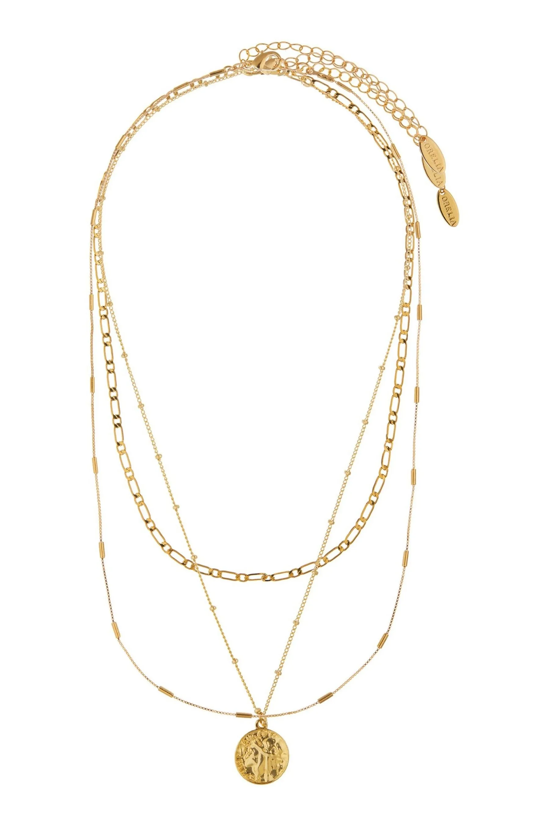 Orelia London Oro - Collana multifilo placcata con monete