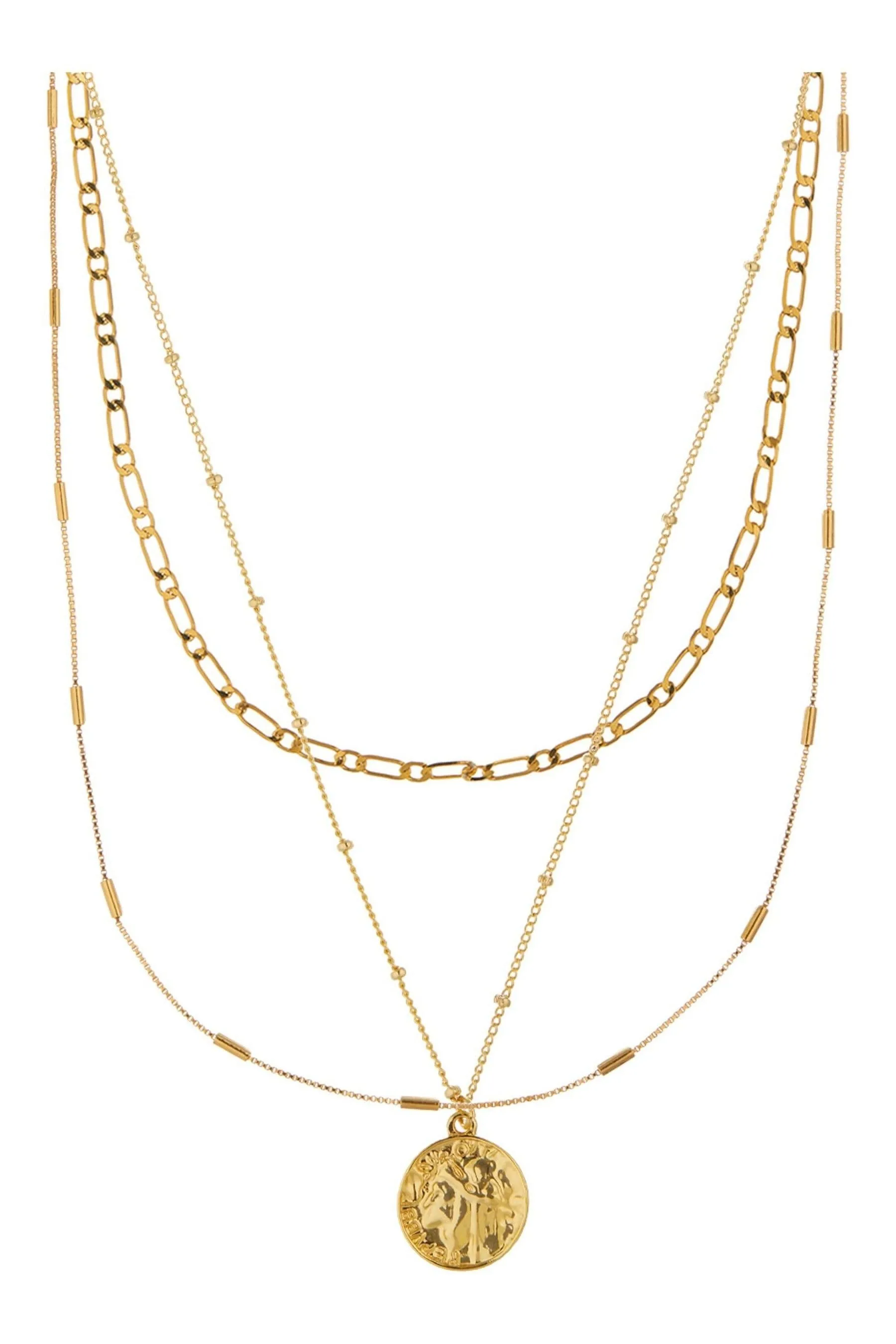 Orelia London Oro - Collana multifilo placcata con monete