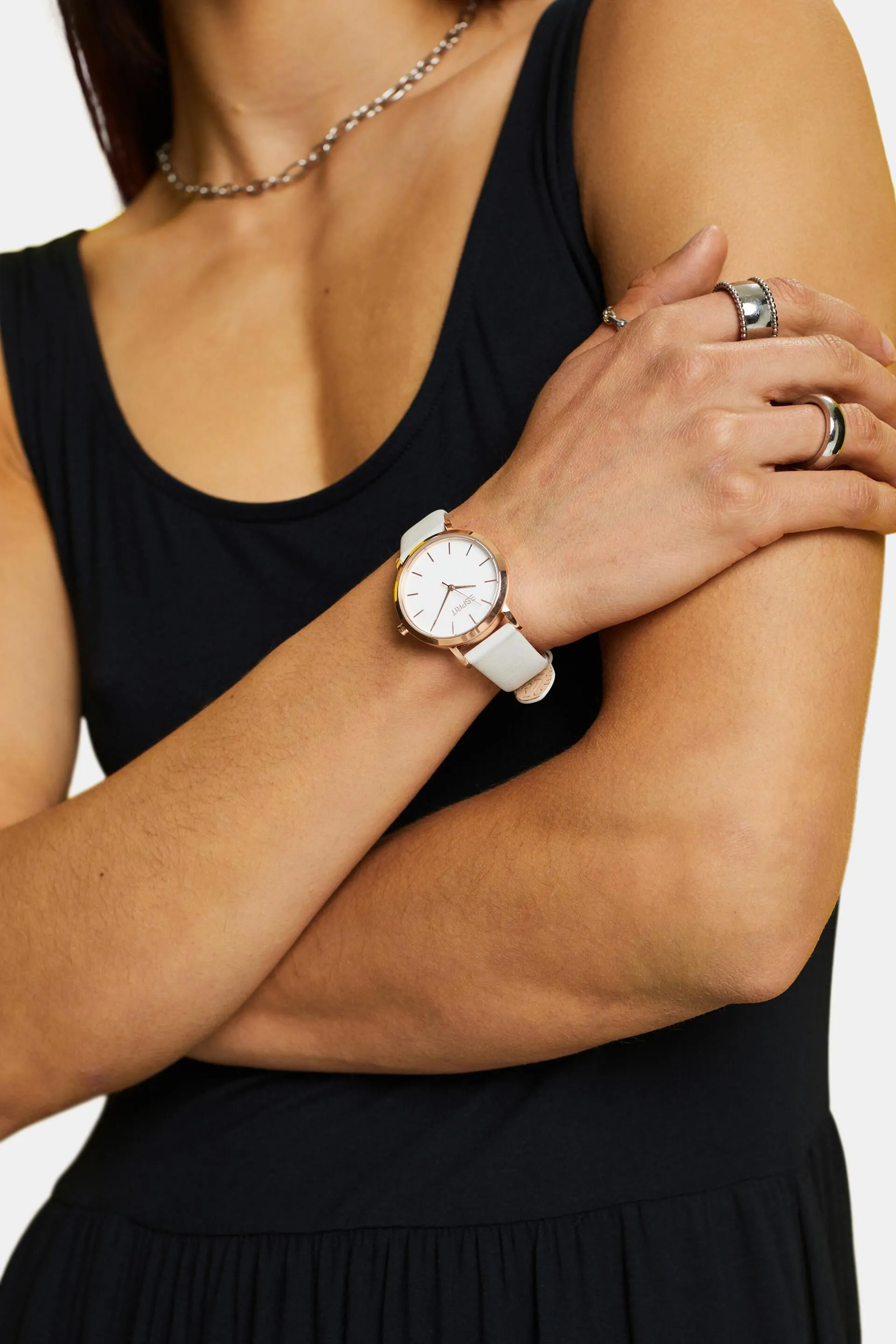 Orologio in acciaio inossidabile con cinturino in pelle