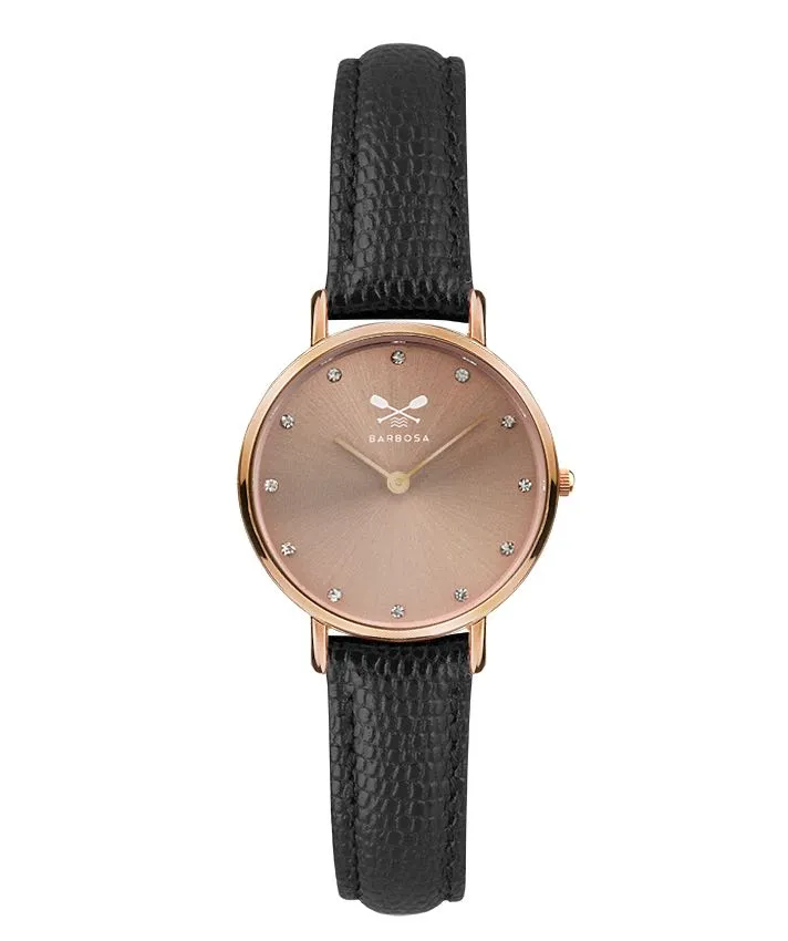 OROLOGIO SUNRAY ROSE’ CON ZIRCONI dm. 28 NERO