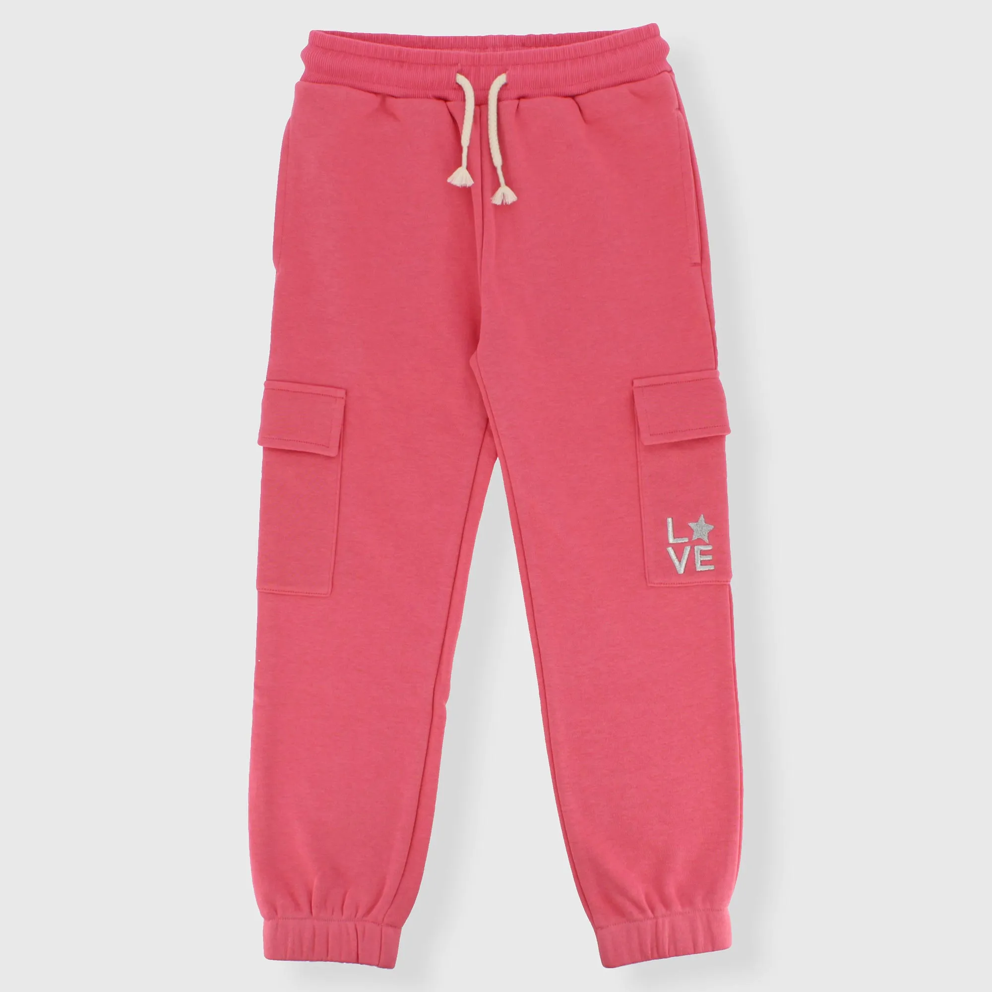 Pantalone in felpa da bambina, ROSA            