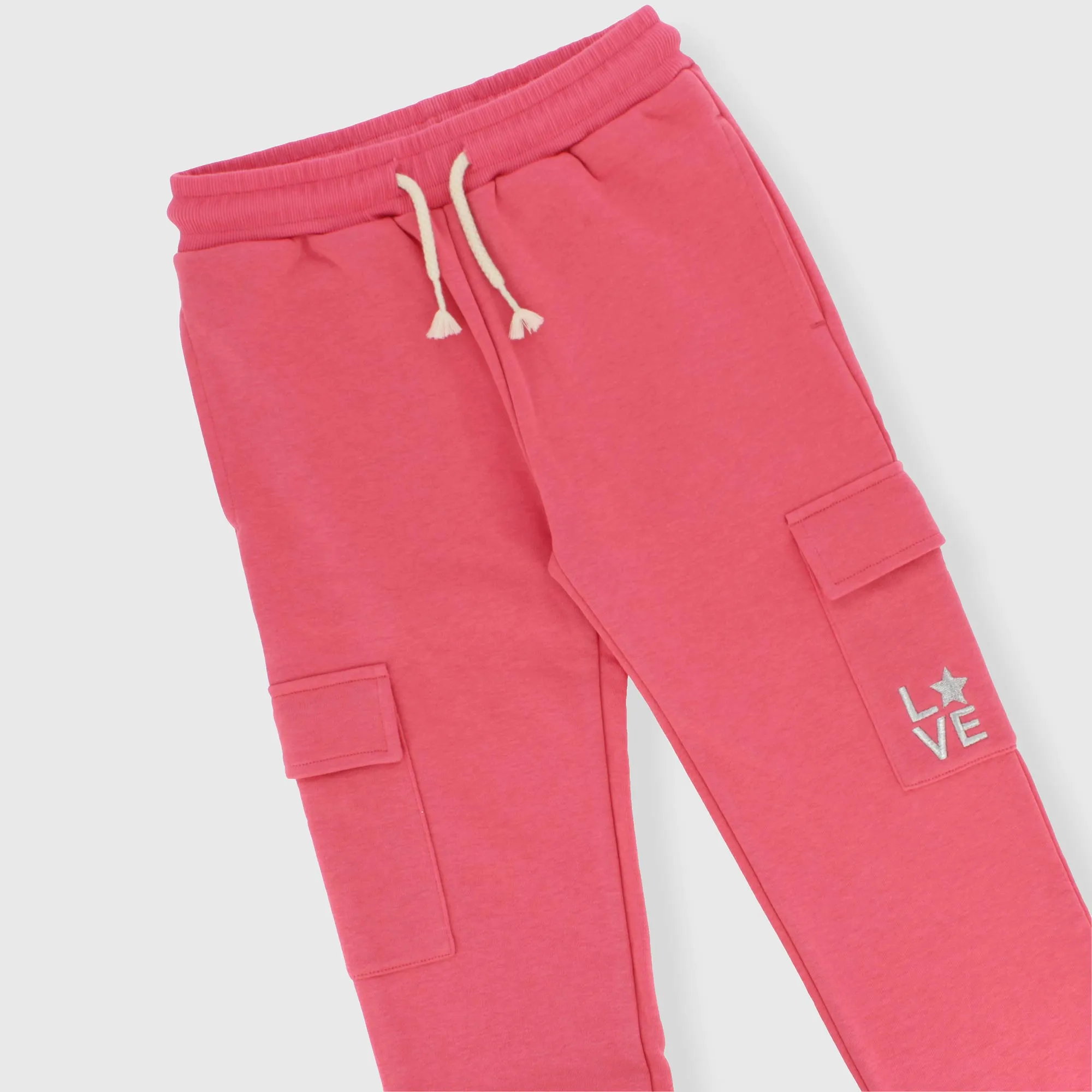 Pantalone in felpa da bambina, ROSA            