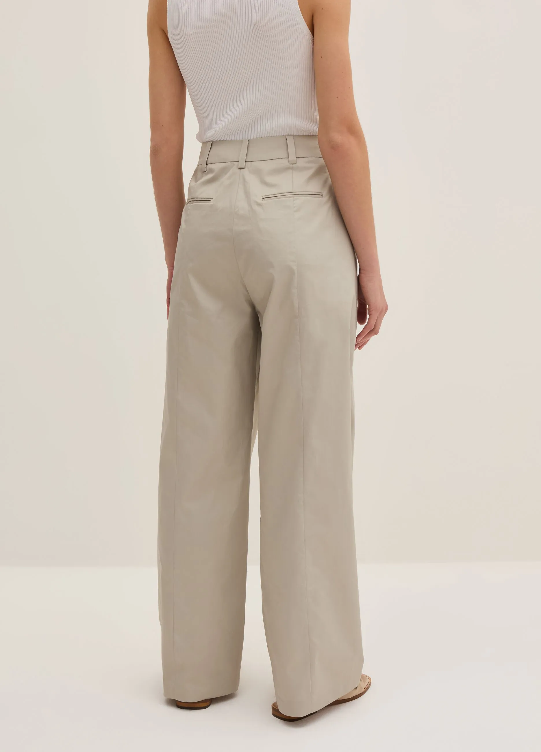 Pantalone straight fit in satin