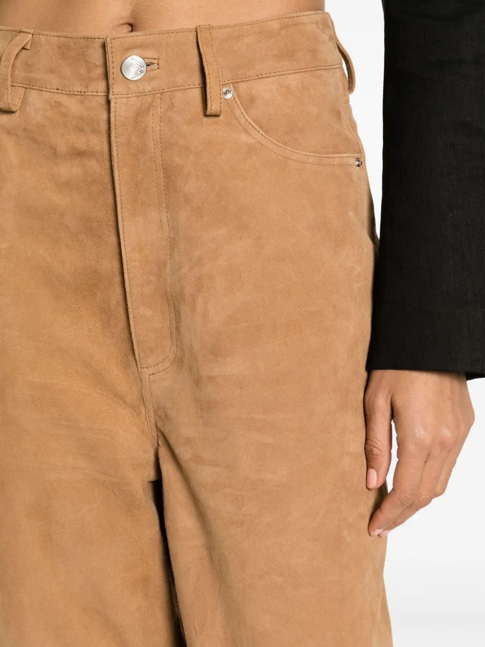 Pantaloni ampi con cuciture in marrone - uomo