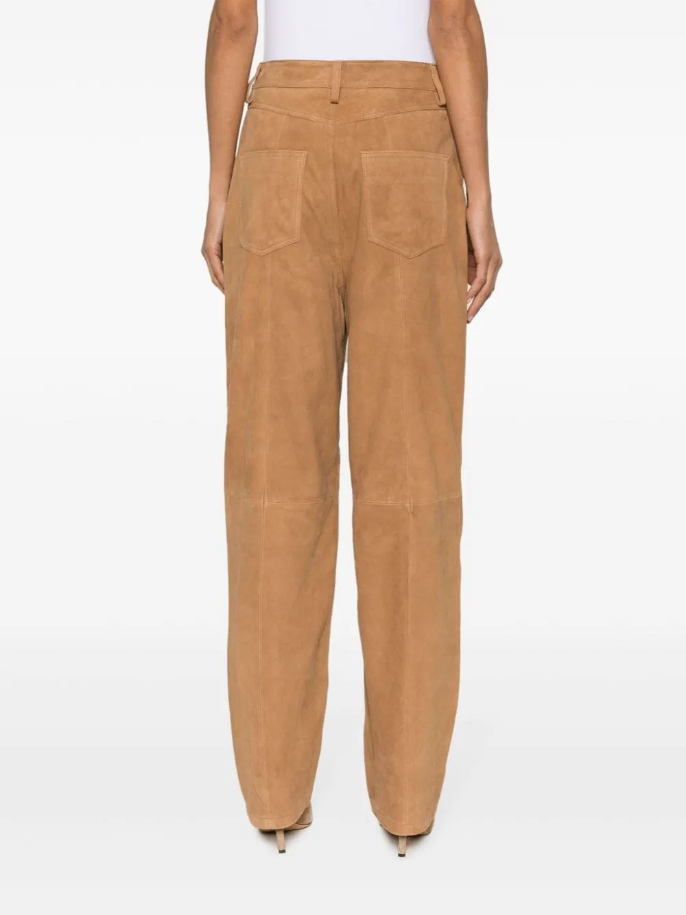 Pantaloni ampi con cuciture in marrone - uomo
