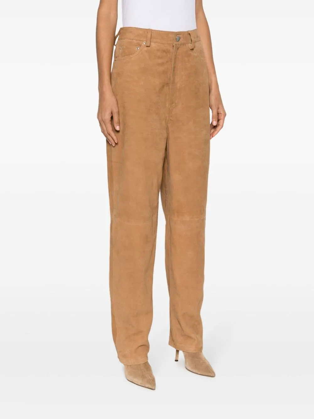 Pantaloni ampi con cuciture in marrone - uomo