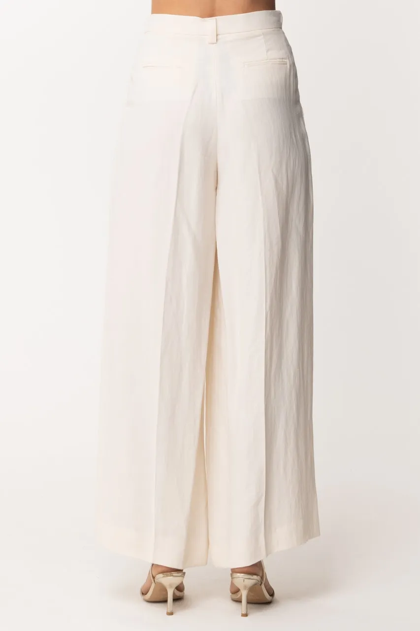 Pantaloni ampi in canvas ANTIQUE WHITE