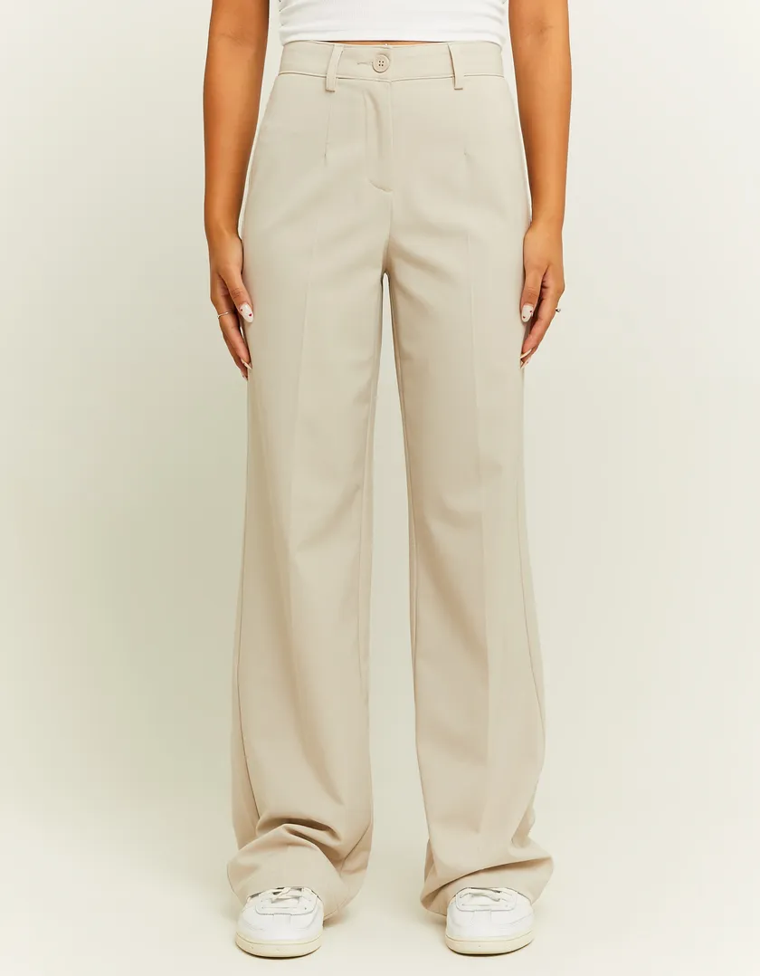Pantaloni Dritti Tailoring Beige  