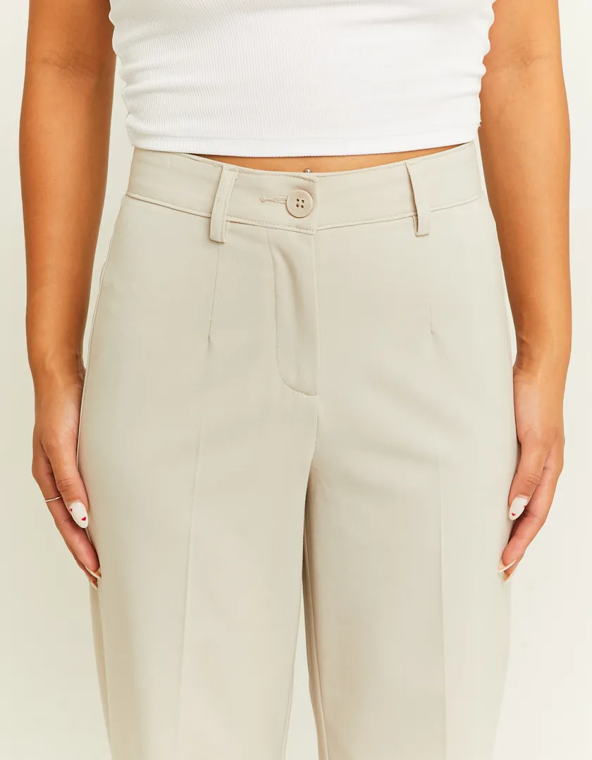 Pantaloni Dritti Tailoring Beige  