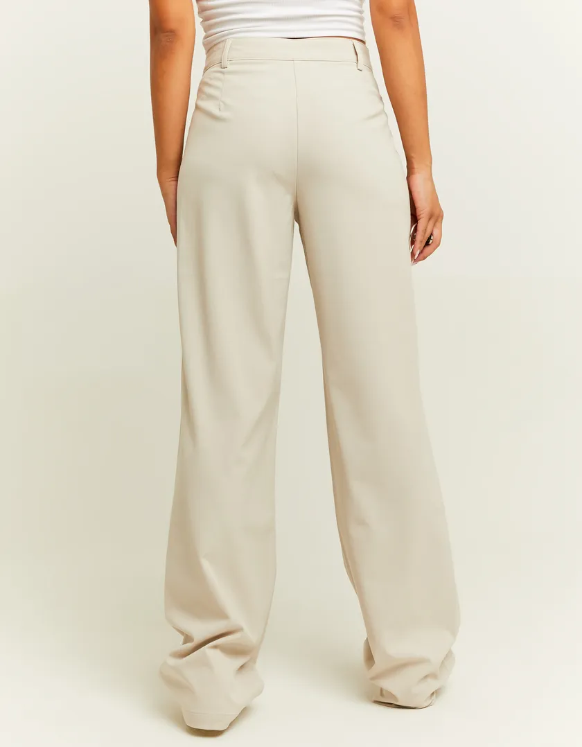 Pantaloni Dritti Tailoring Beige  