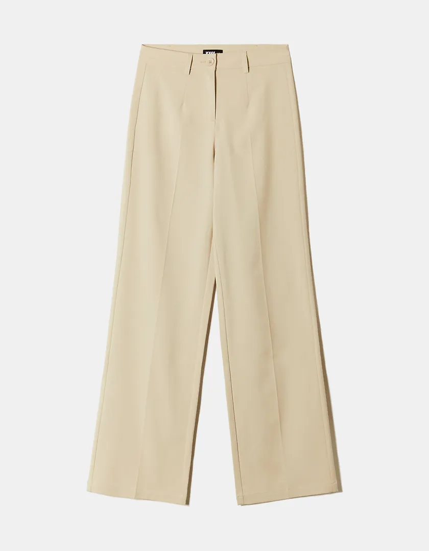 Pantaloni Dritti Tailoring Beige  