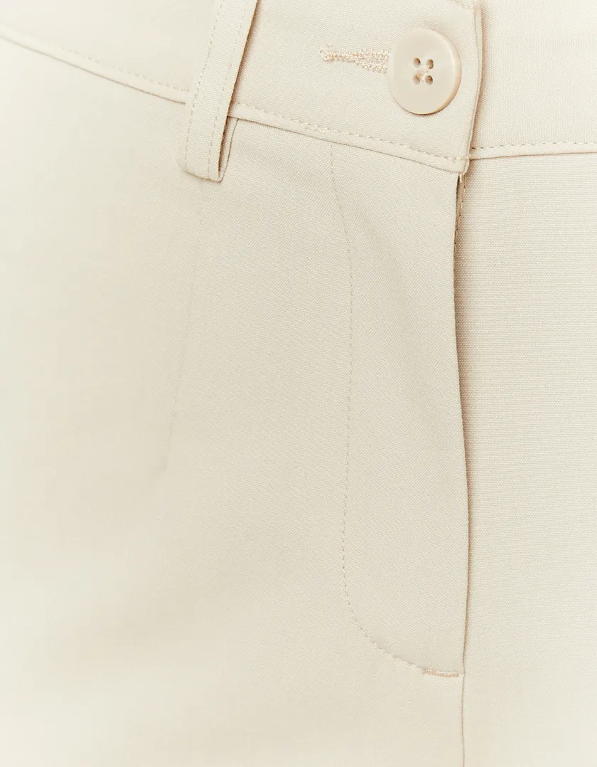 Pantaloni Dritti Tailoring Beige  