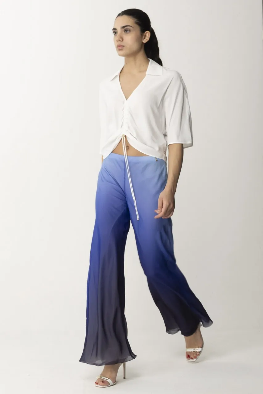 Pantaloni in chiffon con stampa degradè WavePrintDegrad