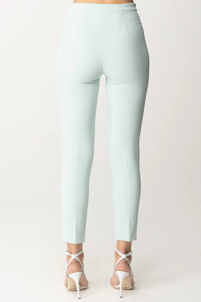 Pantaloni in crepe stretch con patte ACQUA