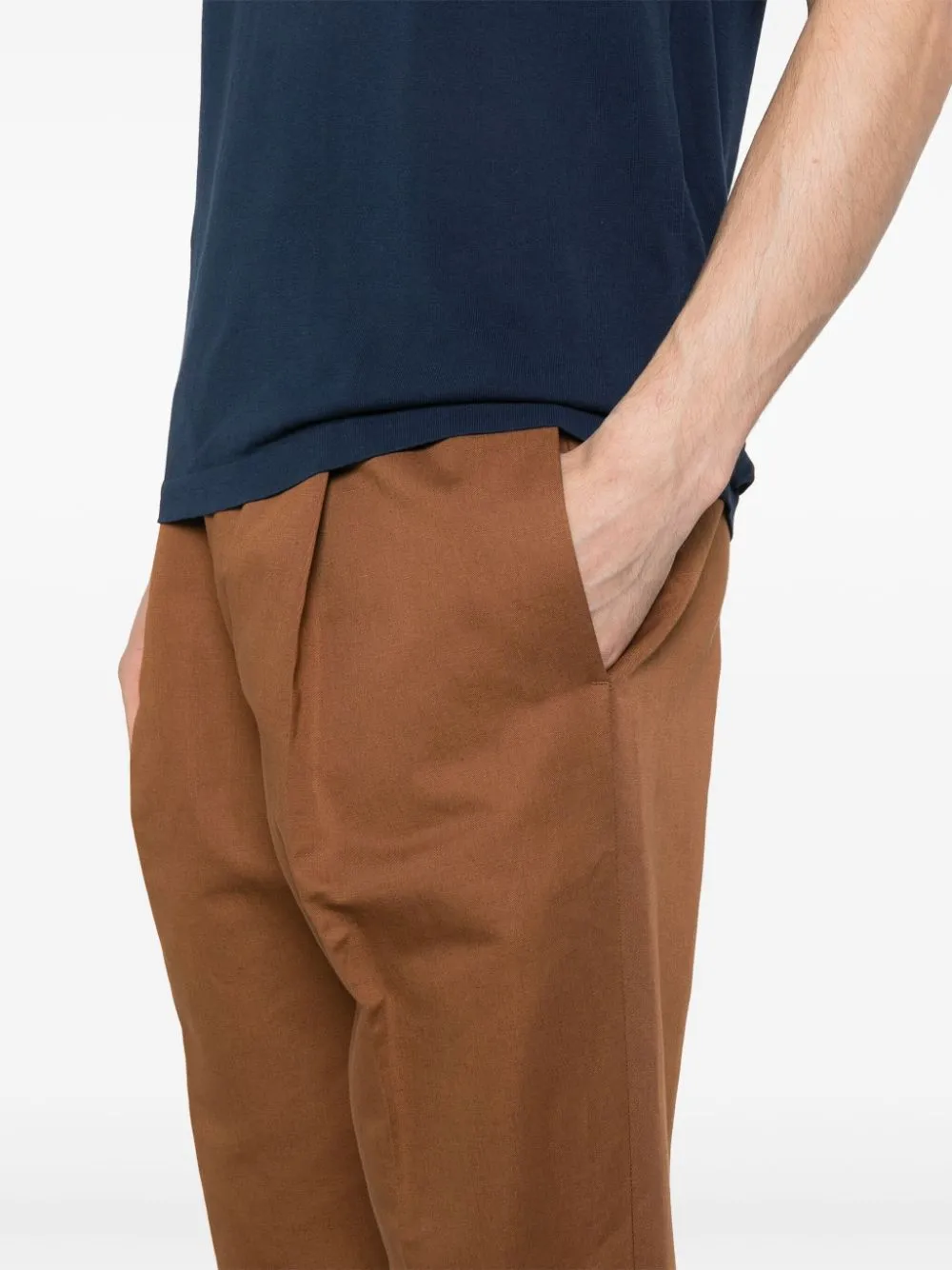 Pantaloni Savoys affusolati in marrone - uomo
