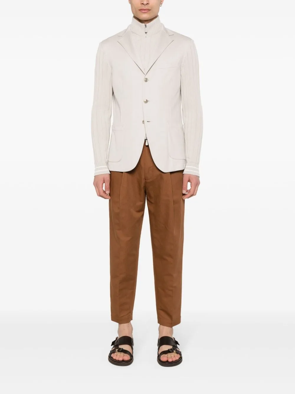 Pantaloni Savoys affusolati in marrone - uomo