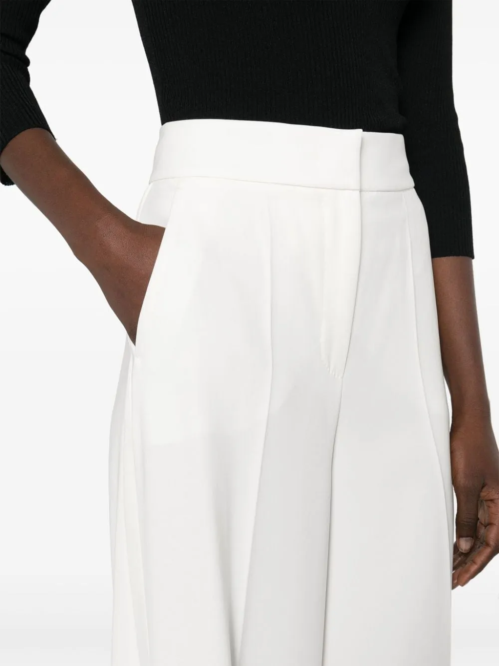 Pantaloni smoking ercole in bianco - donna