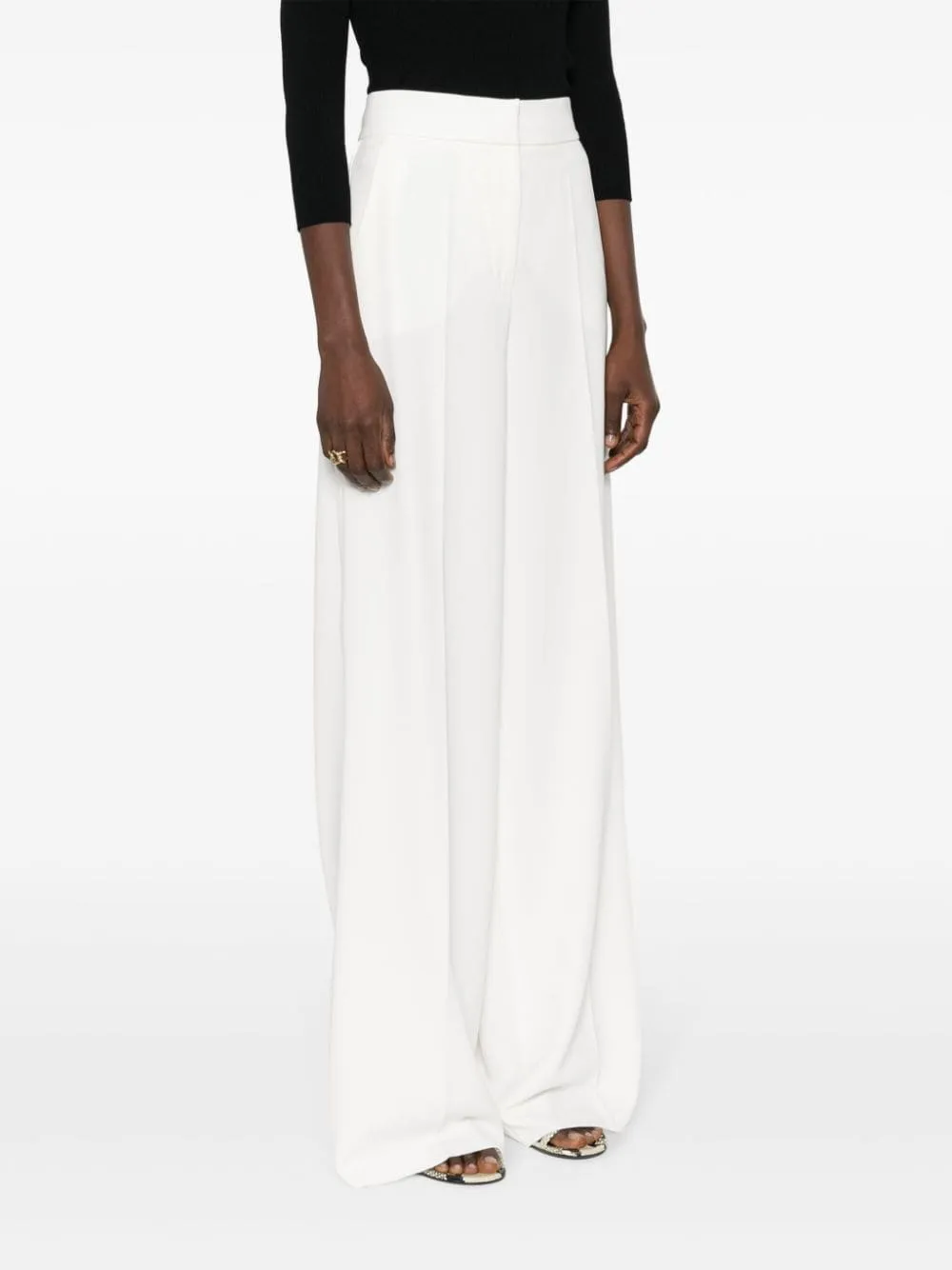 Pantaloni smoking ercole in bianco - donna