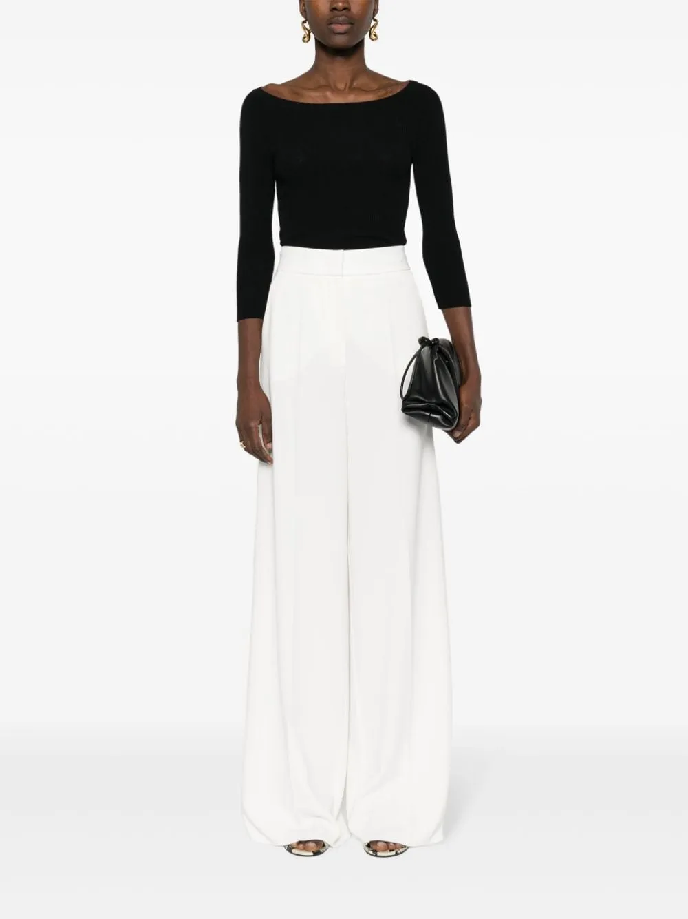 Pantaloni smoking ercole in bianco - donna