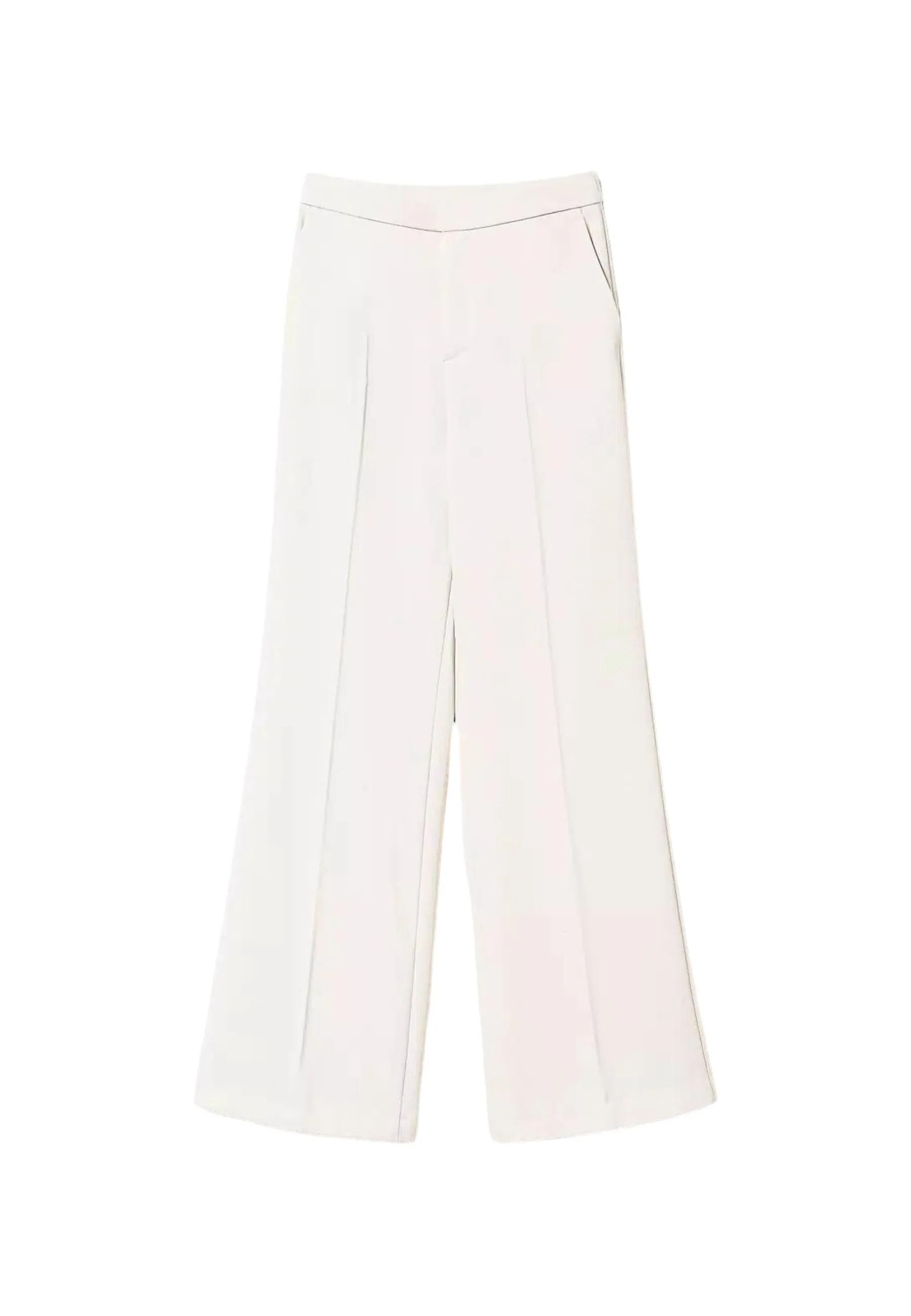 Pantaloni wide leg in crêpe