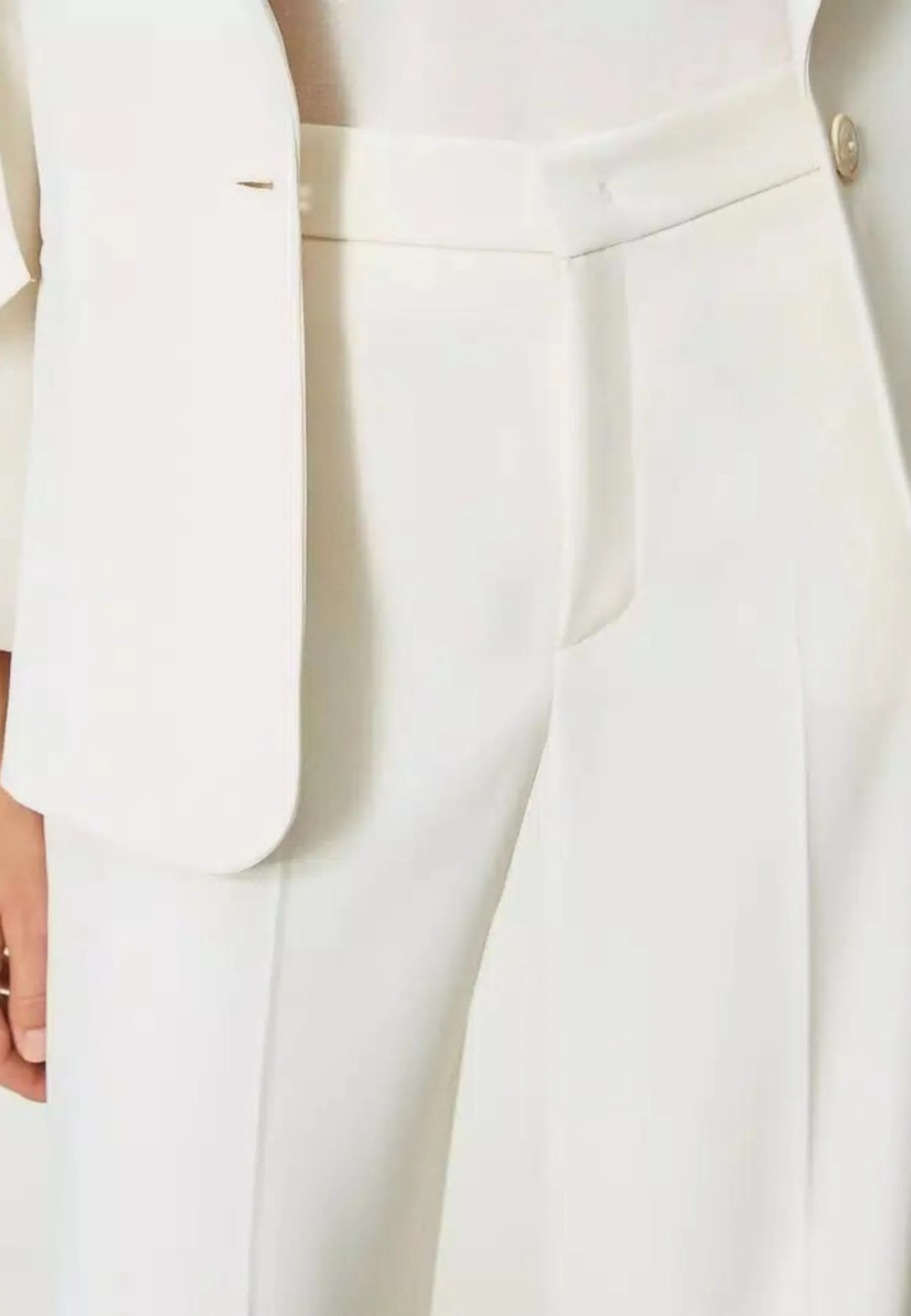 Pantaloni wide leg in crêpe