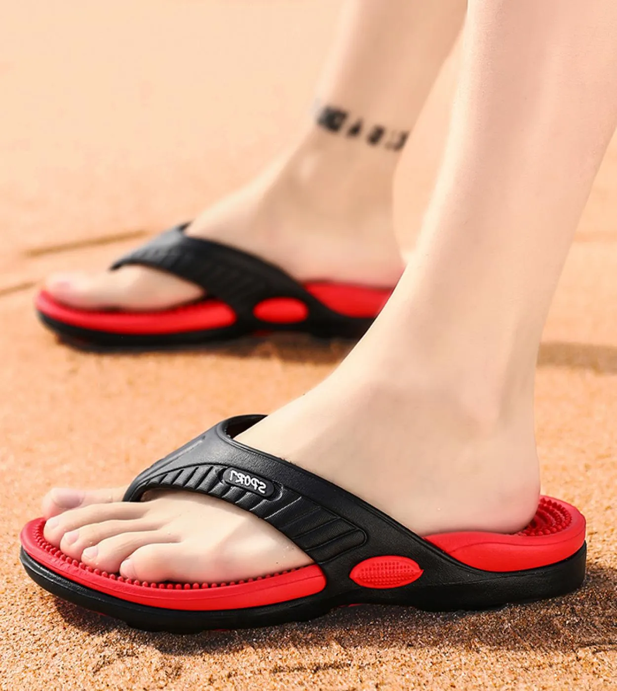 Pantofole Infradito Sandali Uomo Massaggio Infradito Pantofole Scarpe traspiranti da uomo Pantofole da uomo