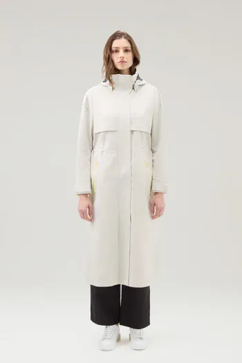 Parka impermeabile in tessuto Light Stretch con cappuccio staccabile                                                            