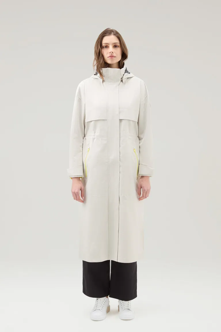 Parka impermeabile in tessuto Light Stretch con cappuccio staccabile                                                            