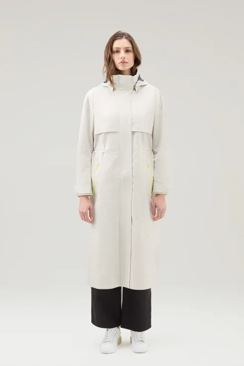 Parka impermeabile in tessuto Light Stretch con cappuccio staccabile                                                            