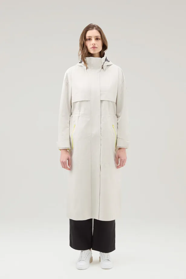 Parka impermeabile in tessuto Light Stretch con cappuccio staccabile                                                            