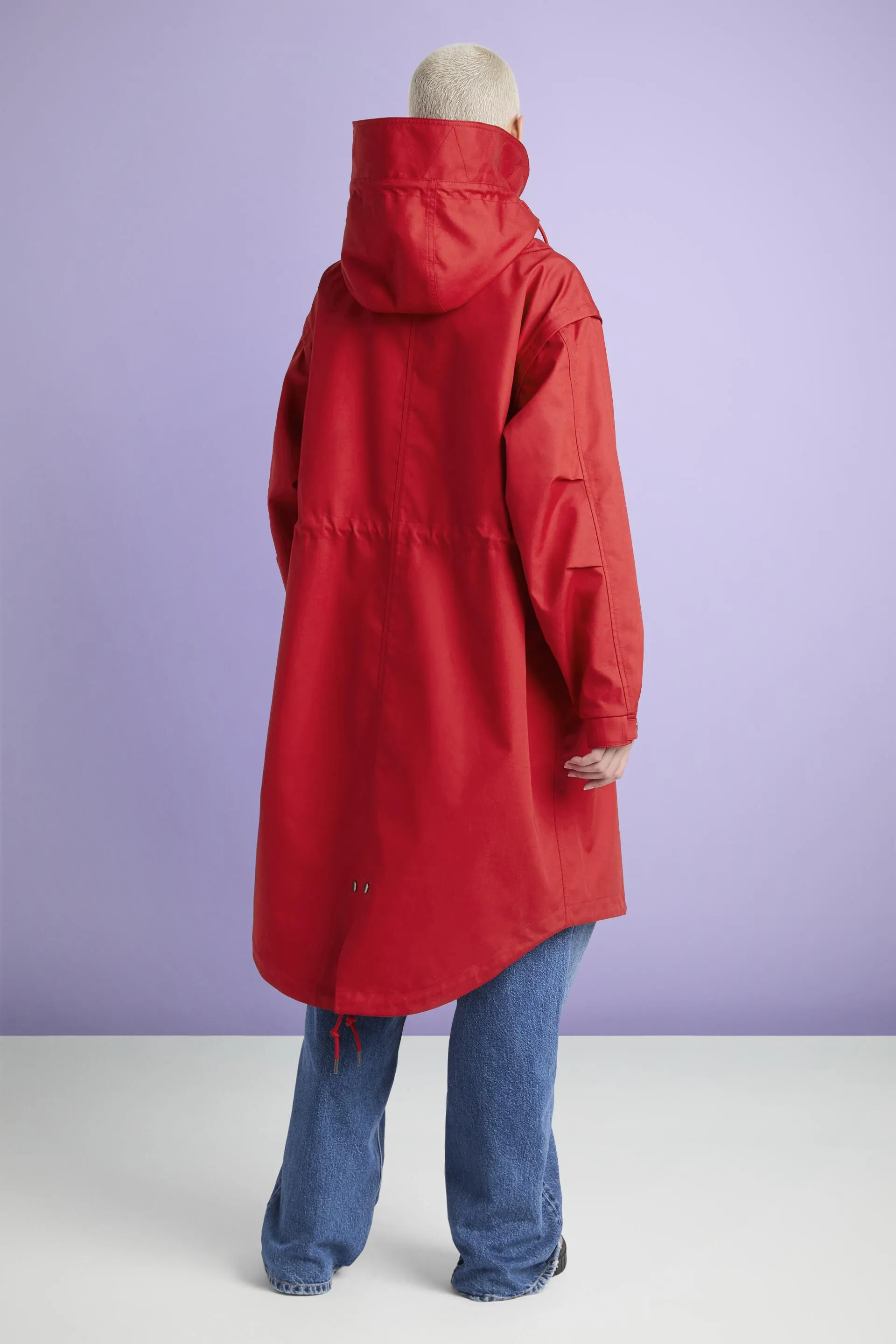Parka rivestito in cotone con cappuccio