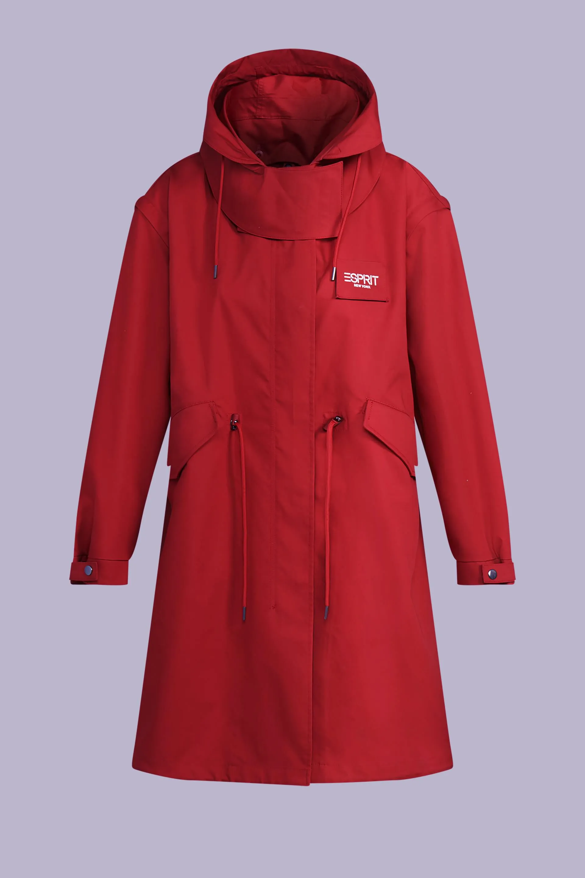 Parka rivestito in cotone con cappuccio