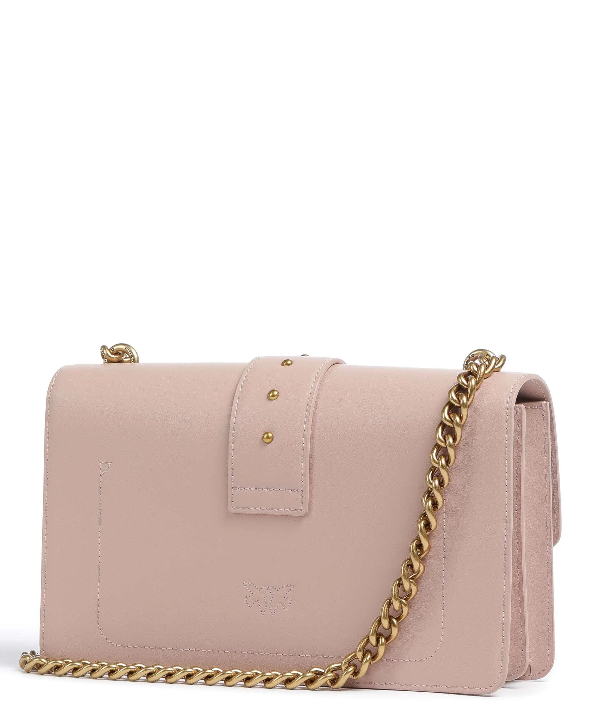  Pinko Love One Classic Borsa a tracolla pelle di vacchetta finemente grana rosa antico  