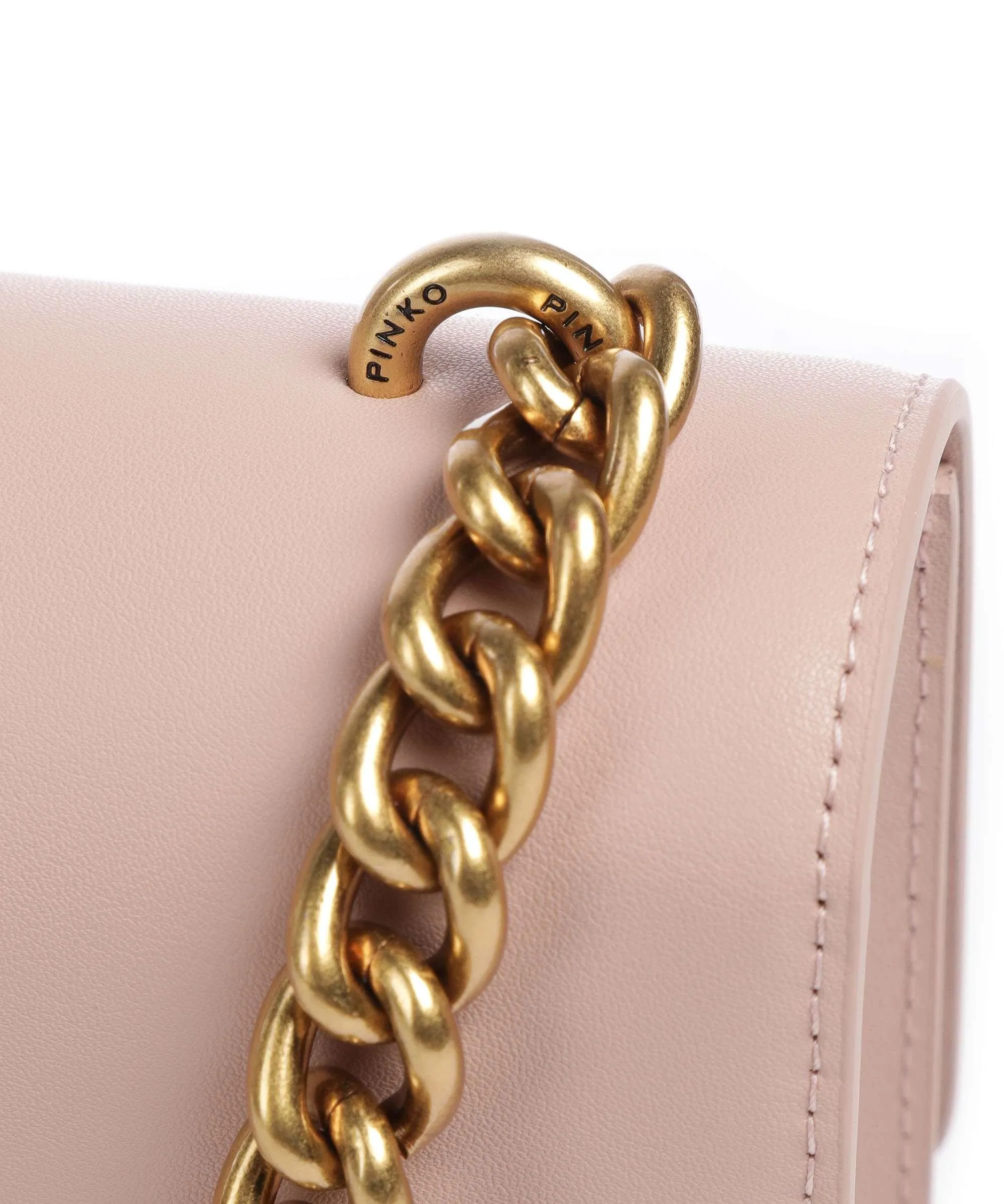  Pinko Love One Classic Borsa a tracolla pelle di vacchetta finemente grana rosa antico  