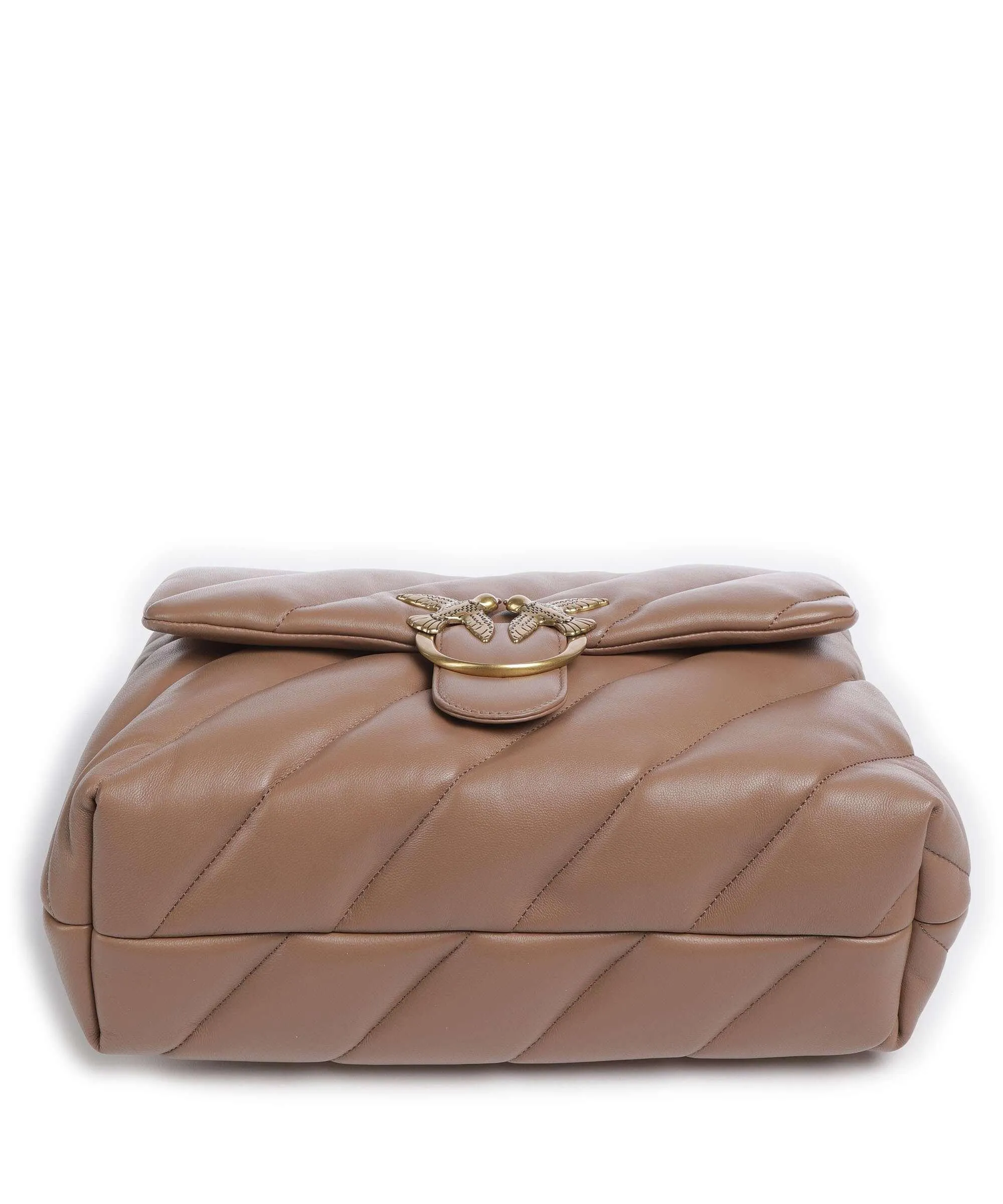  Pinko Love Puff Big Borsa a spalla pelle di pecora marrone  