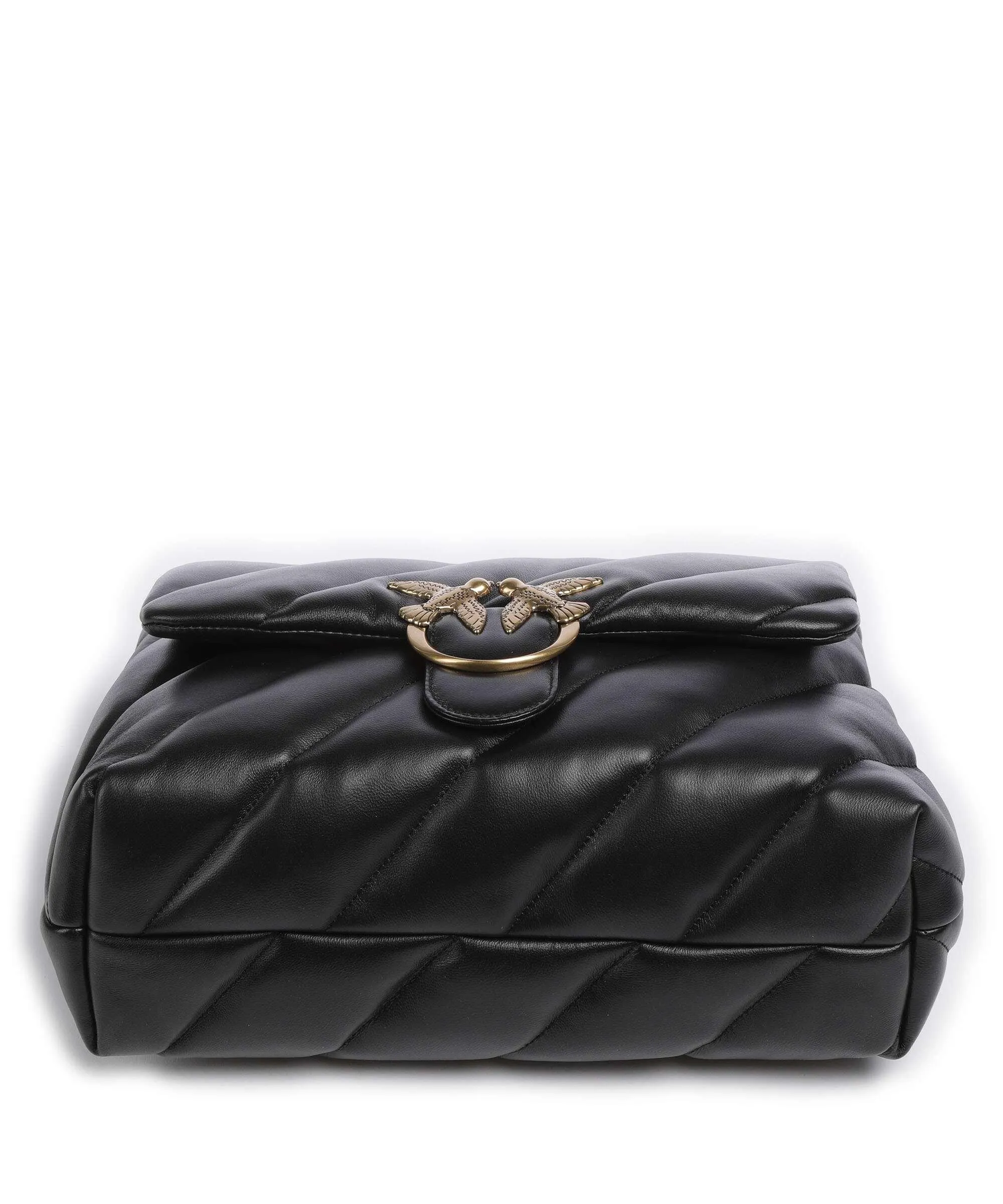  Pinko Love Puff Big Borsa a spalla pelle di pecora nero  