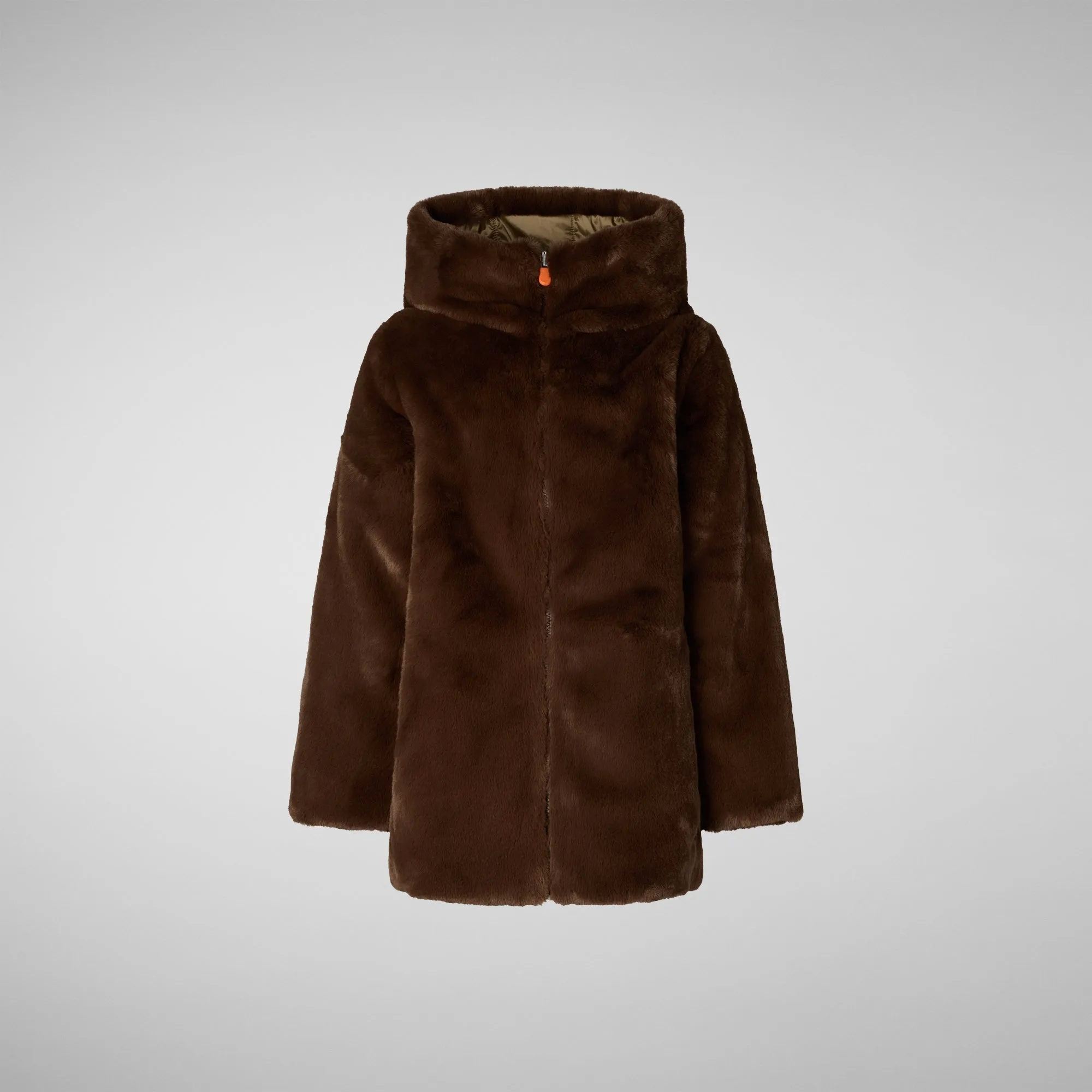 PIUMINO ANIMAL FREE BAMBINA FLORA MARRONE