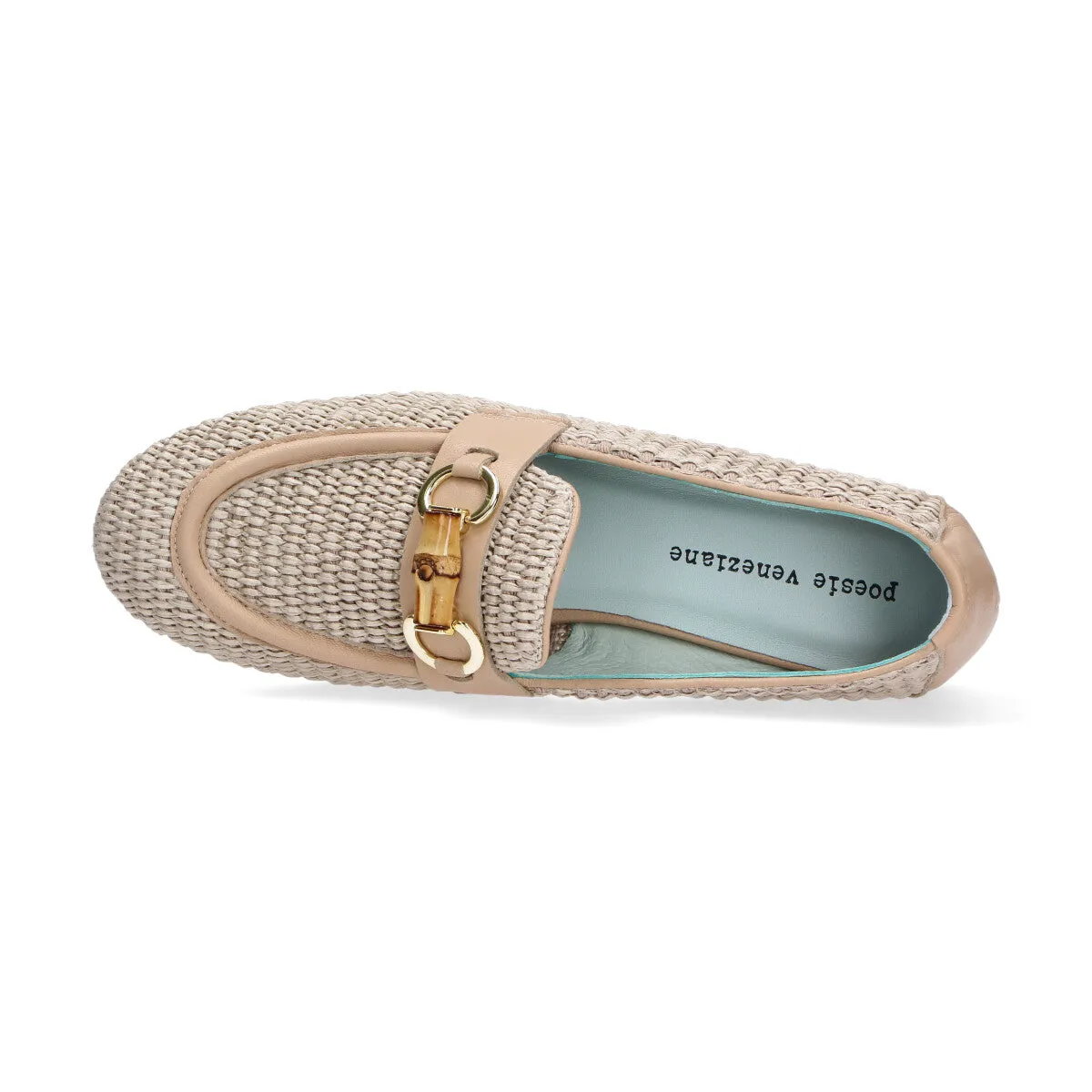 Poesie Veneziane mocassino raffia beige